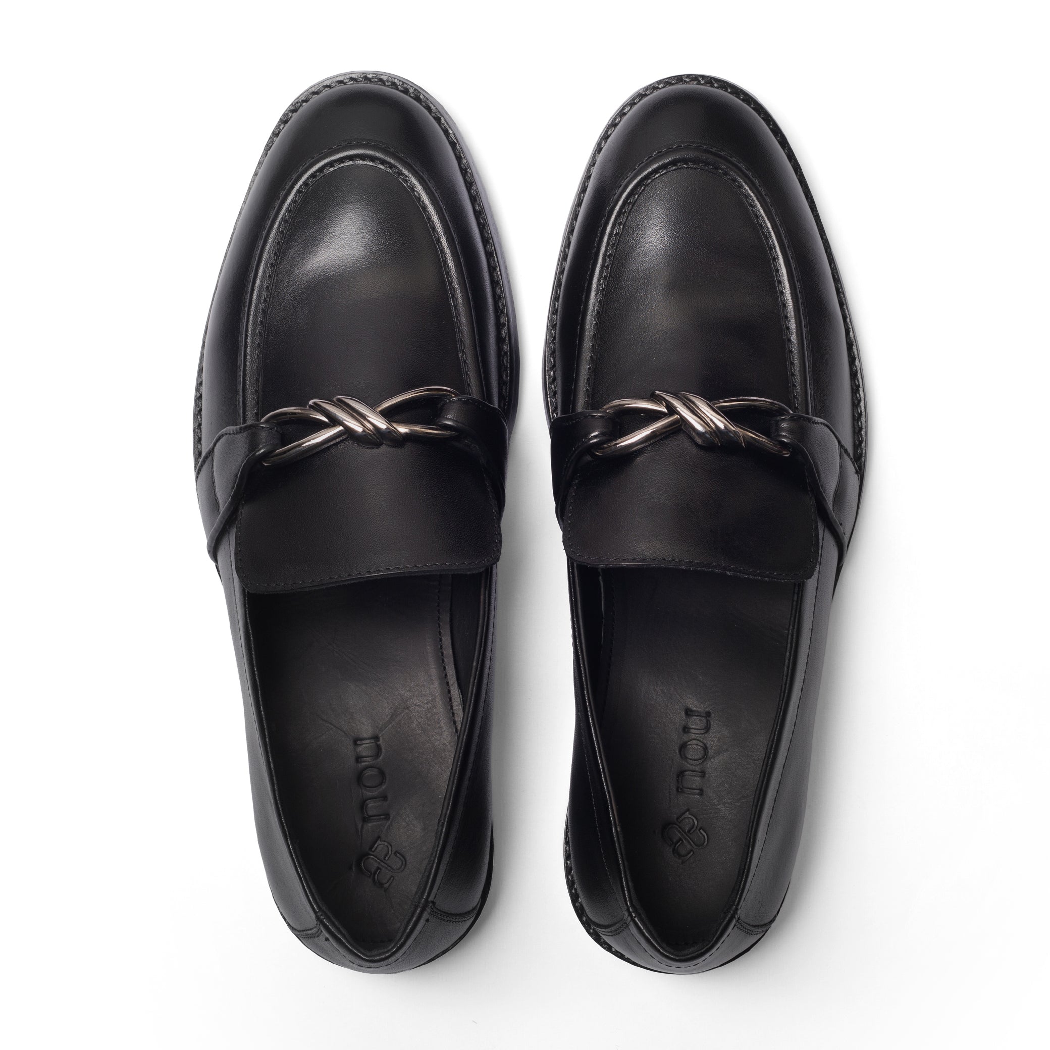 Raven Black Leather Moccasins