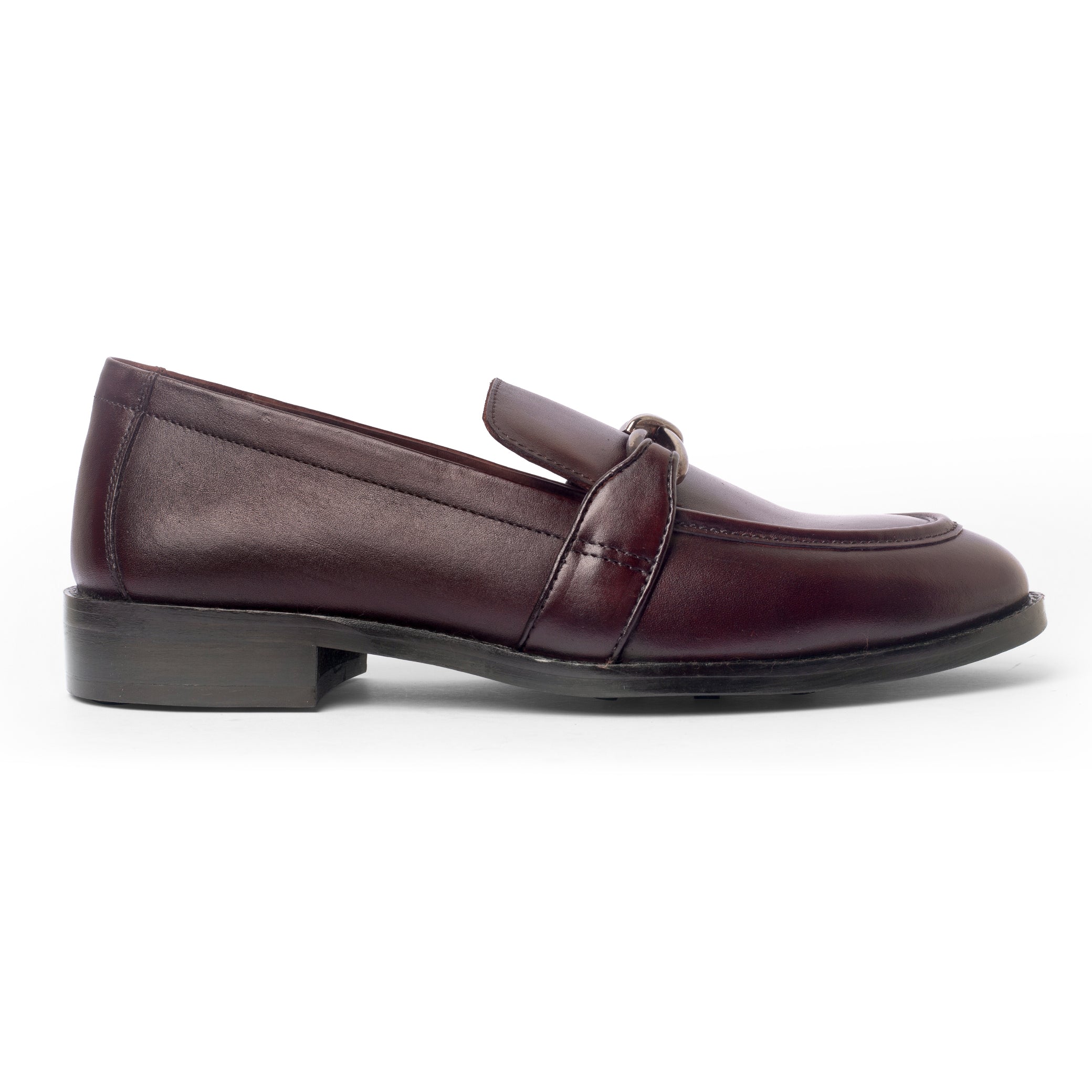 Burgundy Leather Moccasins