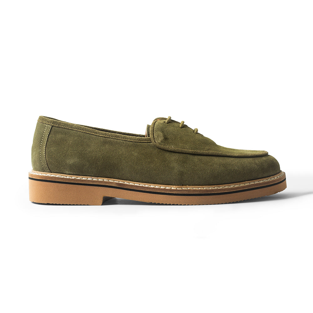 Olive Suede Lace-Up