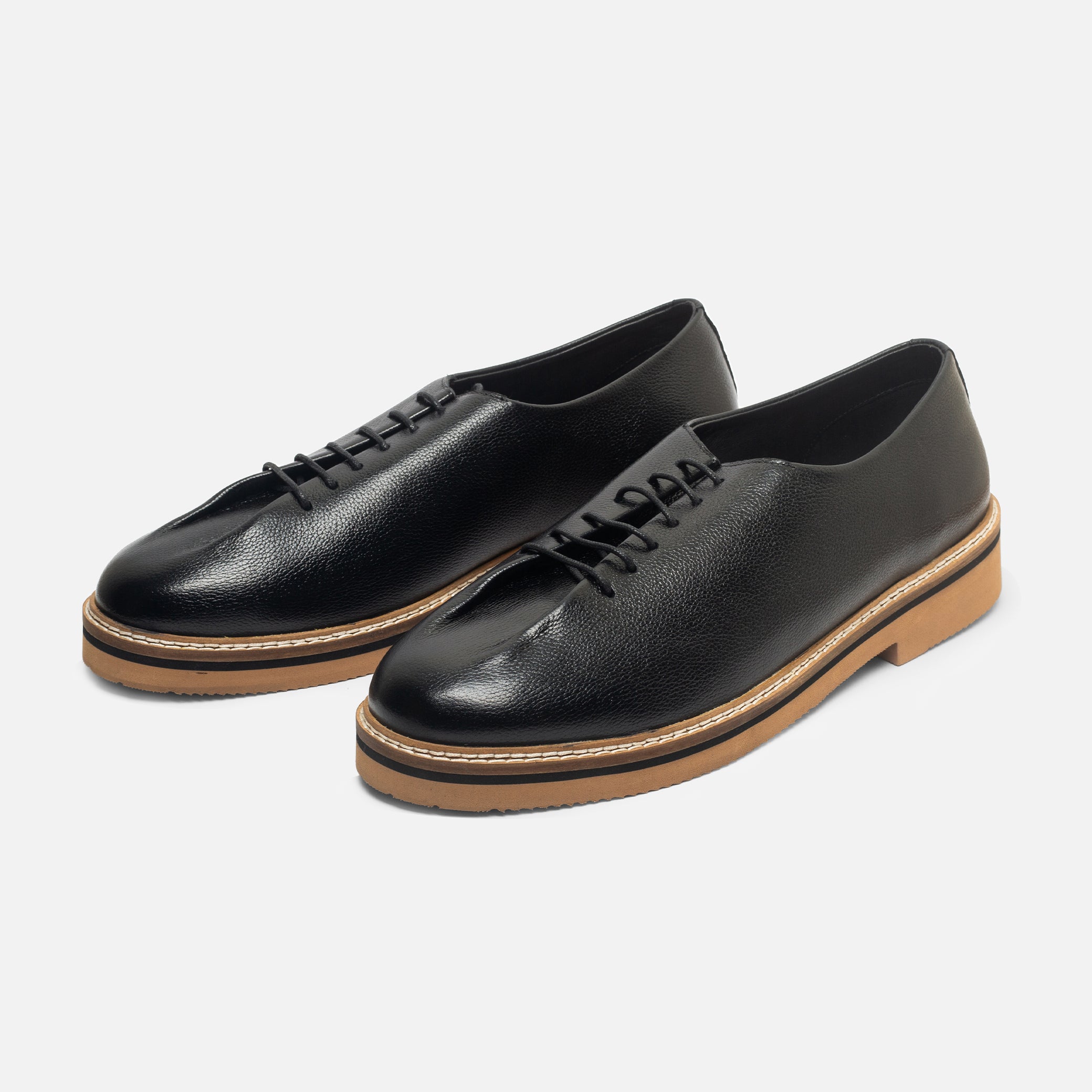 Black Leather Lace-Ups