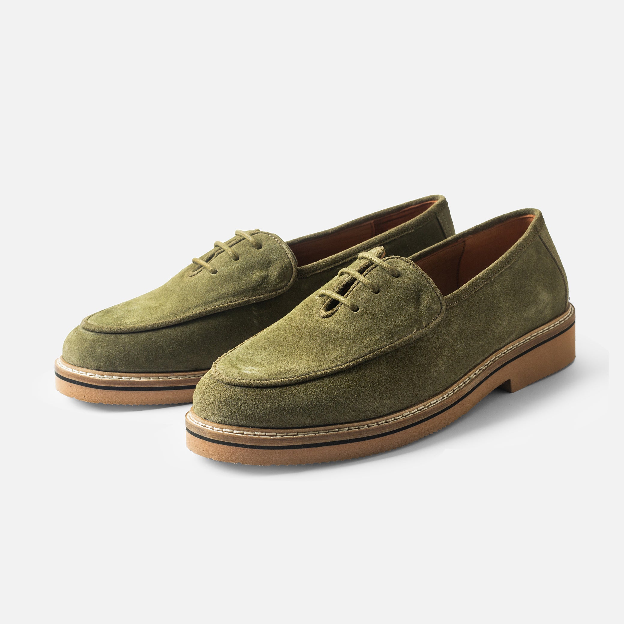 Olive Suede Lace-Up