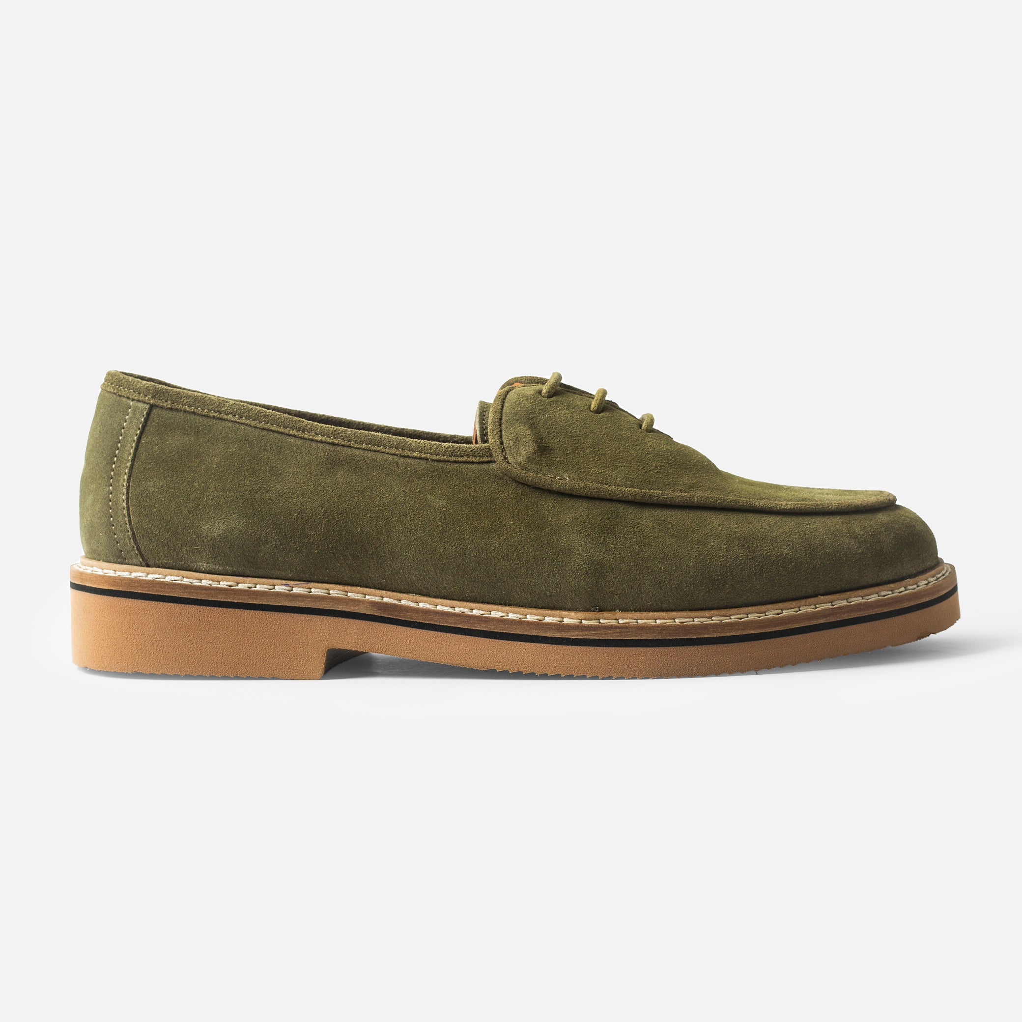 Olive Suede Lace-Up