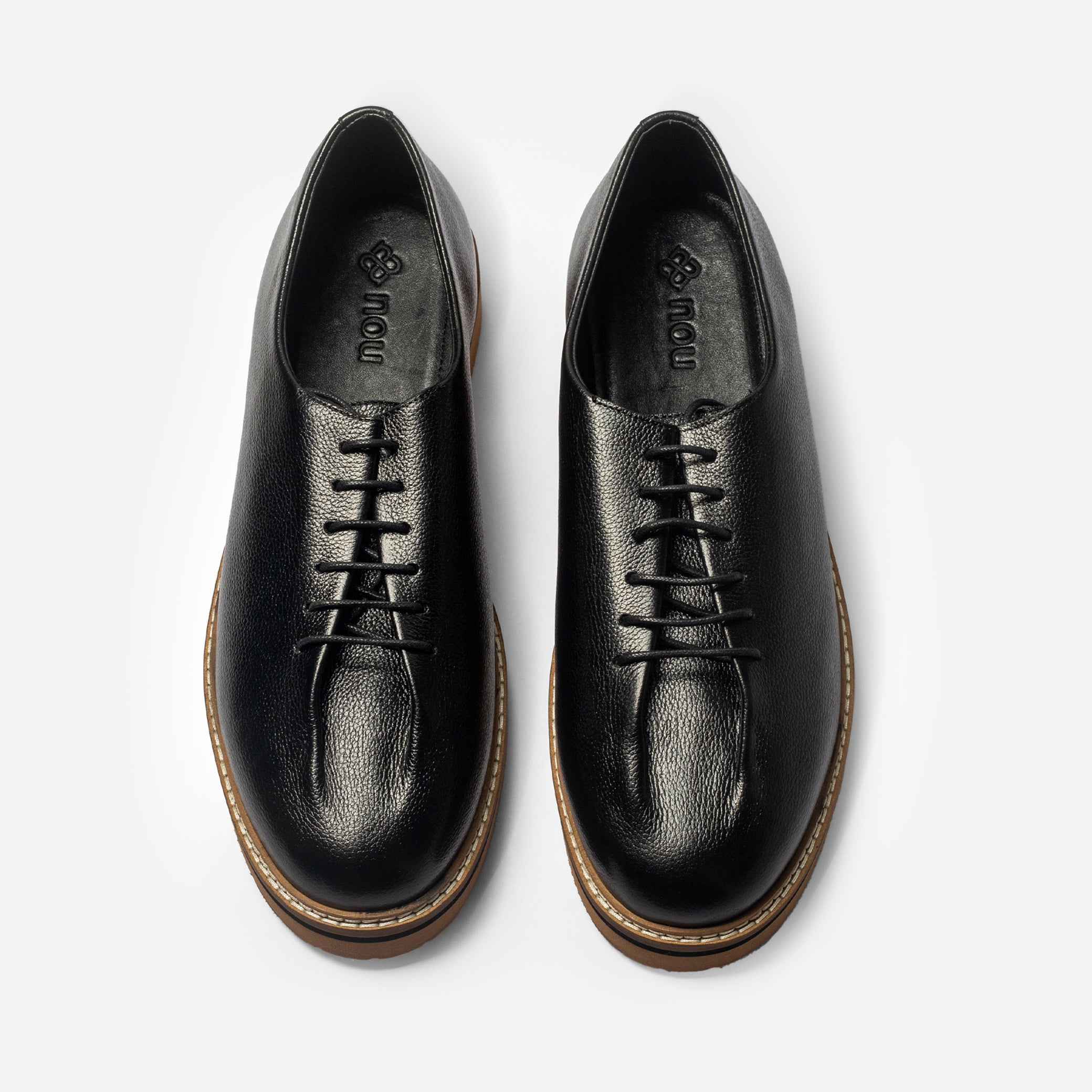 Black Leather Lace-Ups