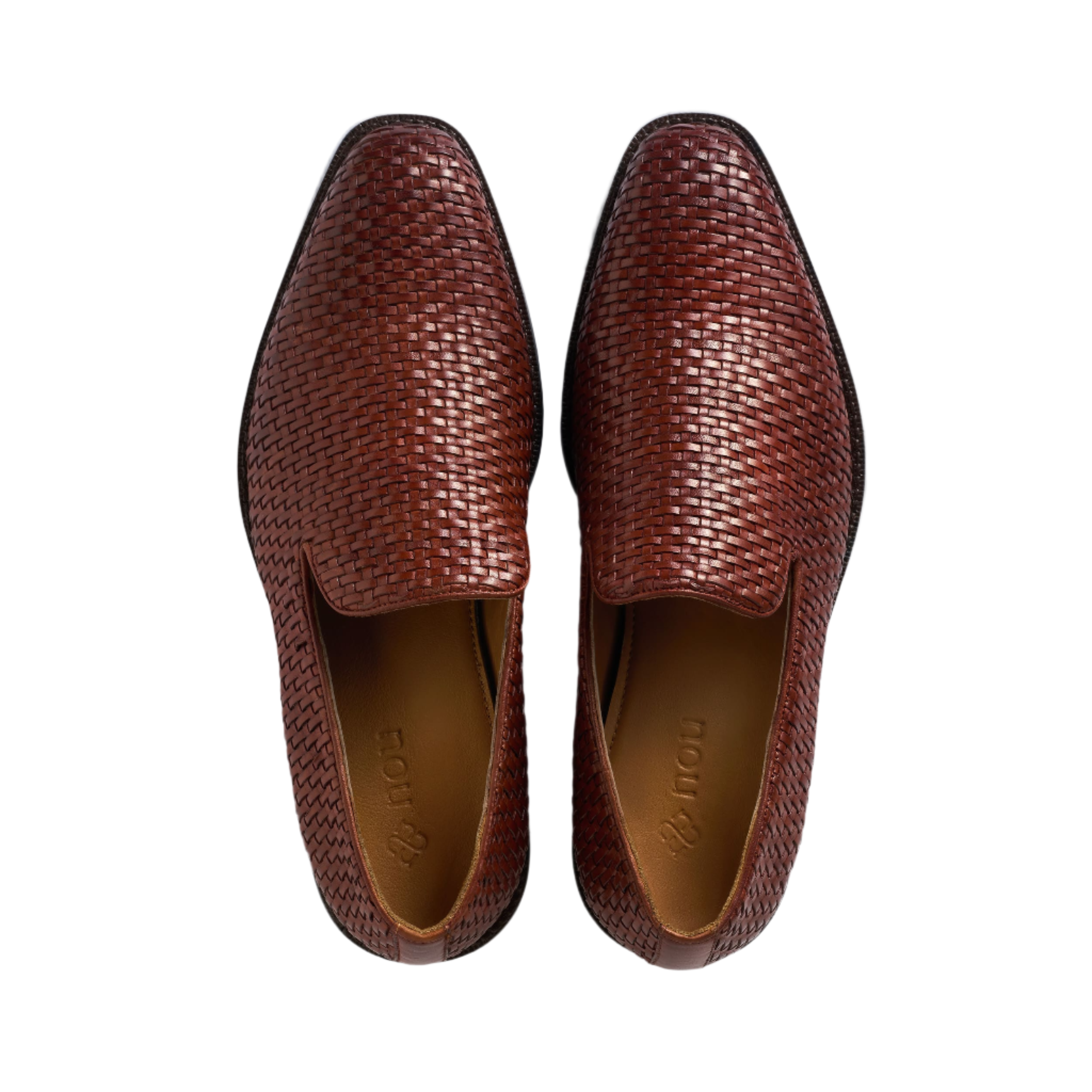 Tan Weaved Cuban Slip Ons