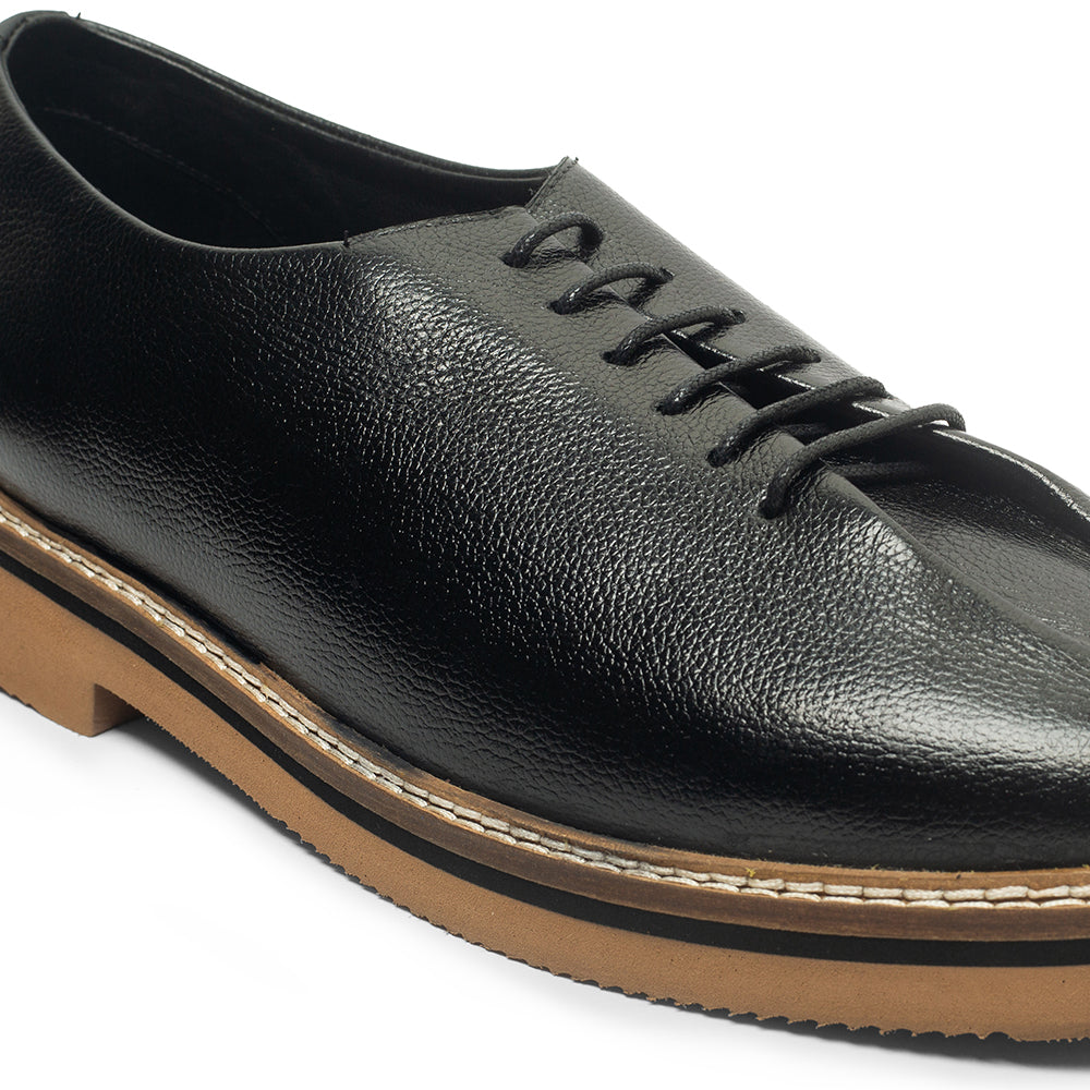 Black Leather Lace-Ups