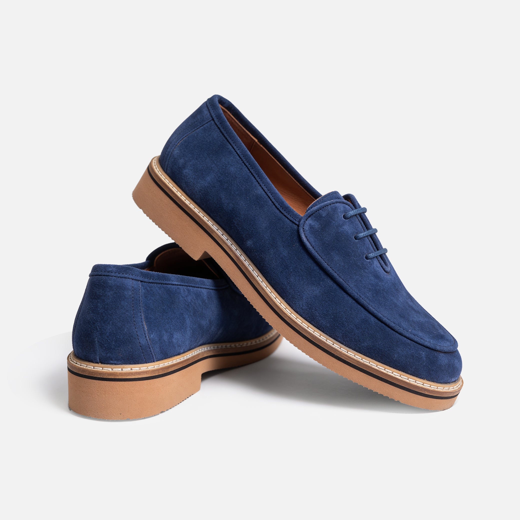 Navy Suede Lace-Up