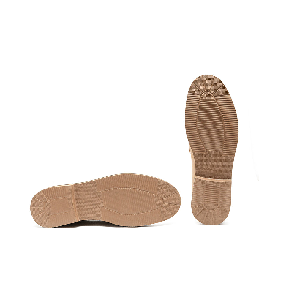 Beige Suede Lace-Up