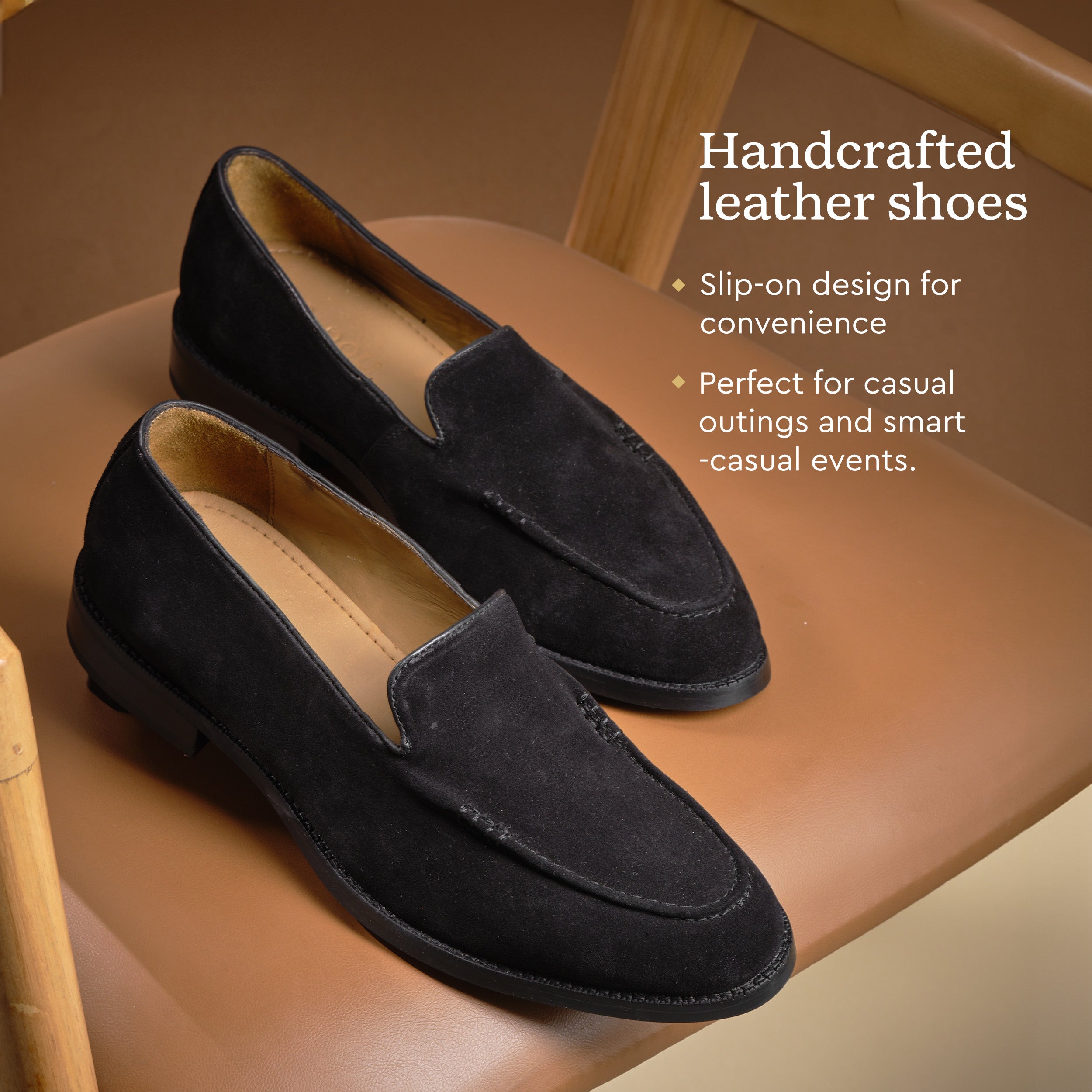 Black Signature Slip Ons