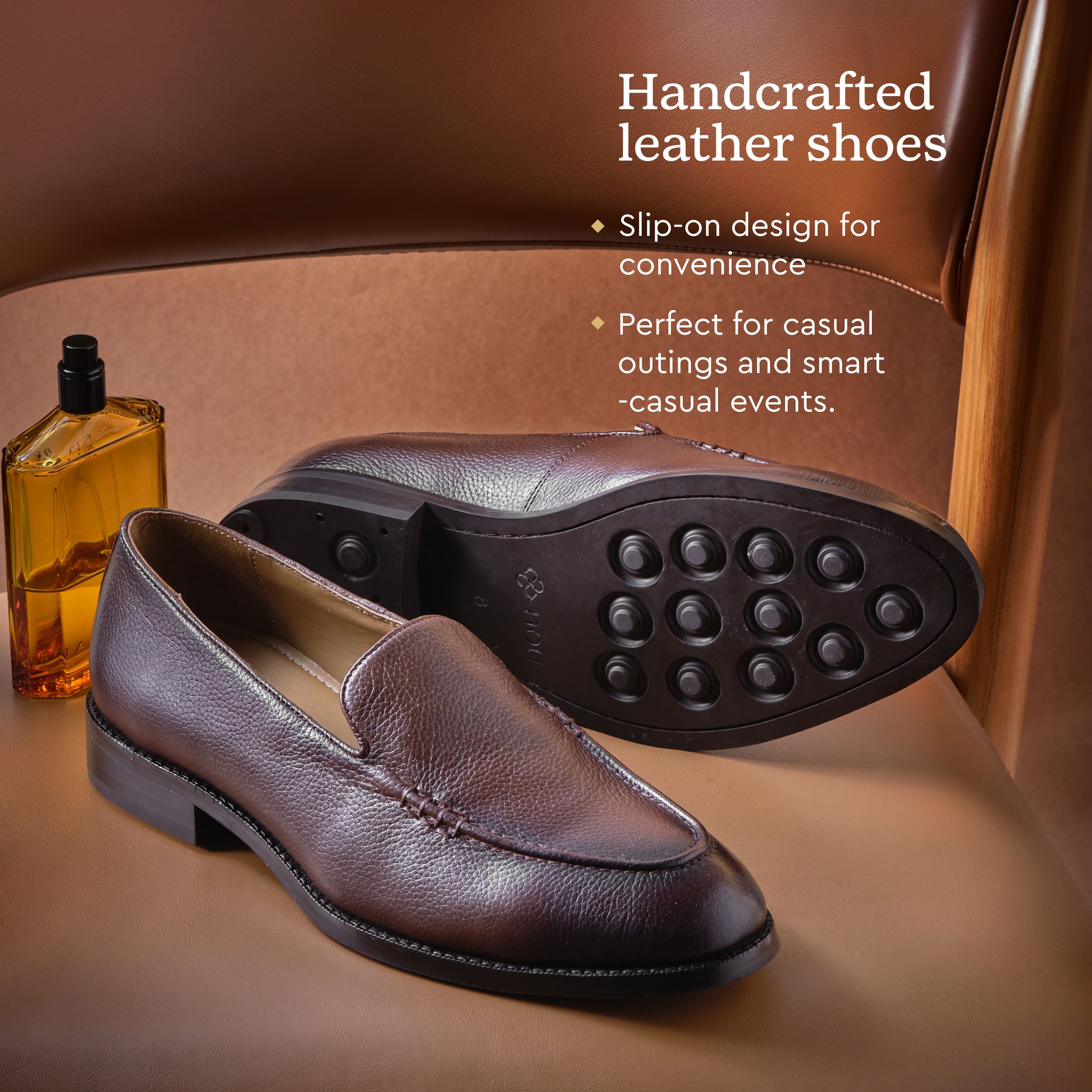Brown Signature Slip Ons