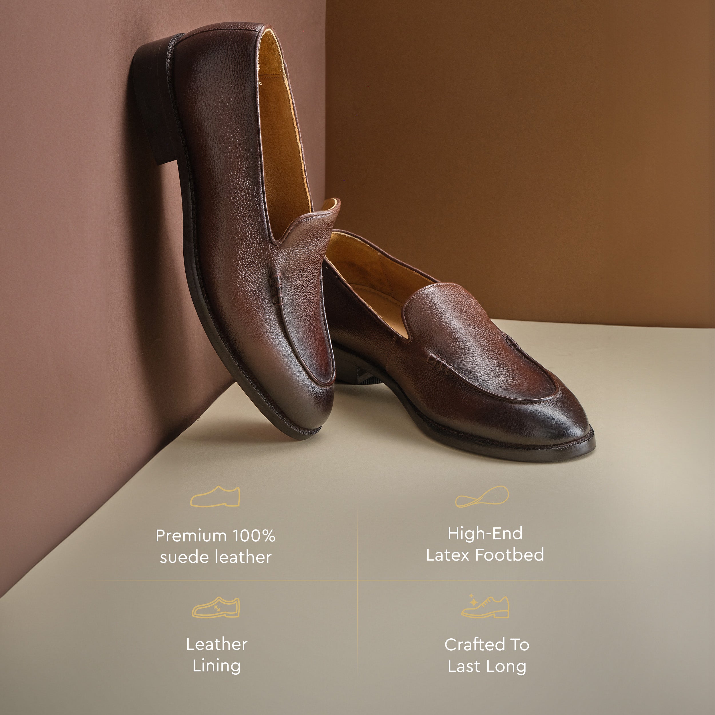 Brown Signature Slip Ons