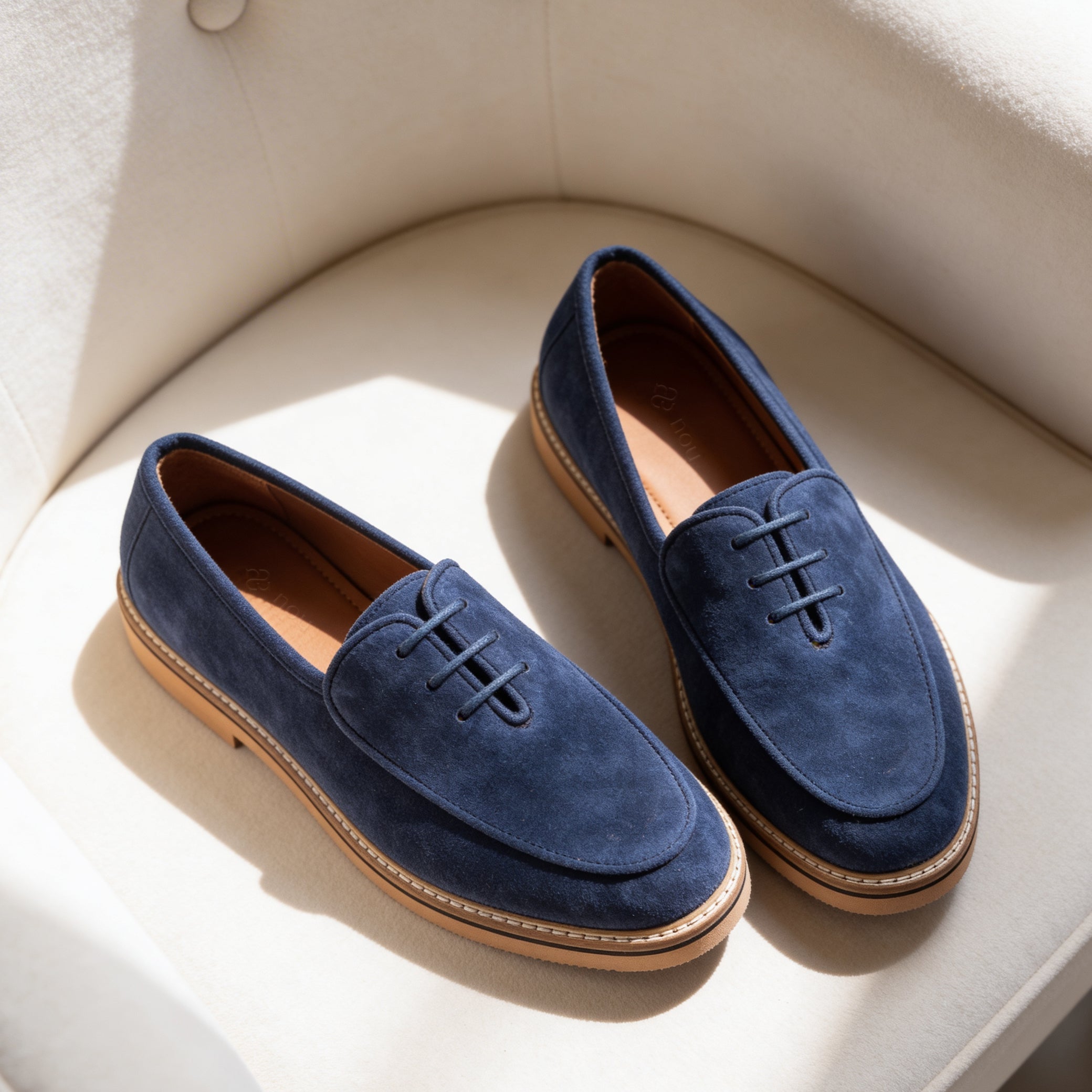 Navy Suede Lace-Up