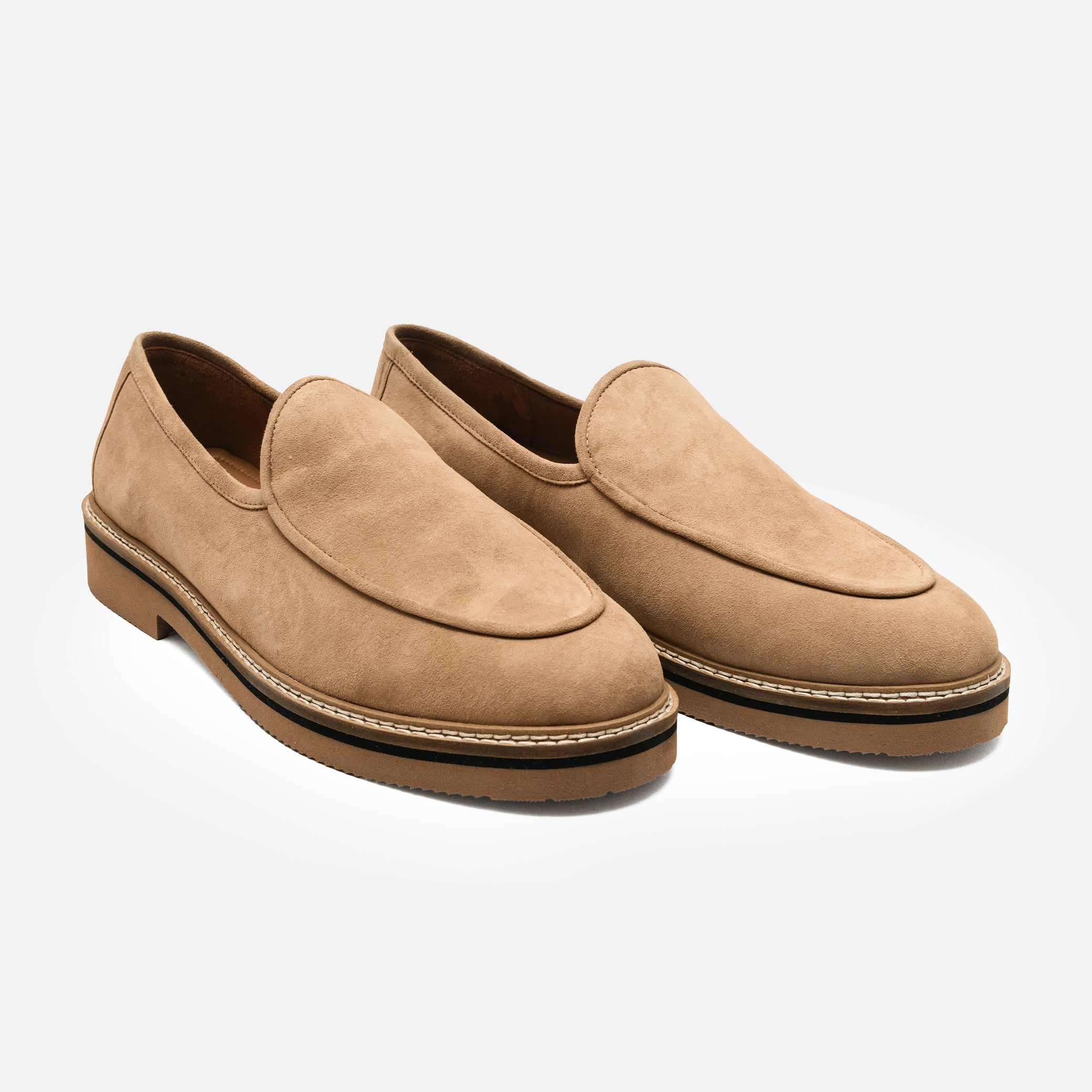 Beige Suede Slip-On