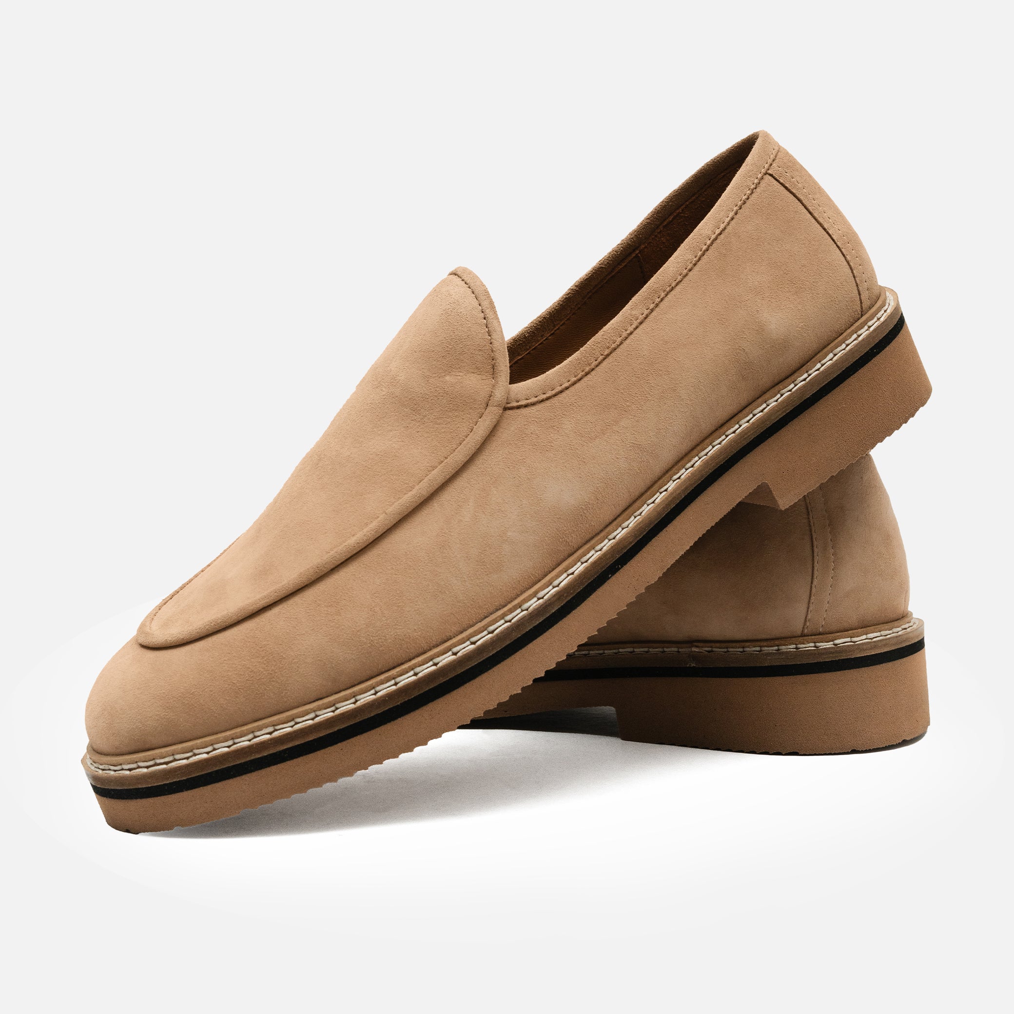 Beige Suede Slip-On