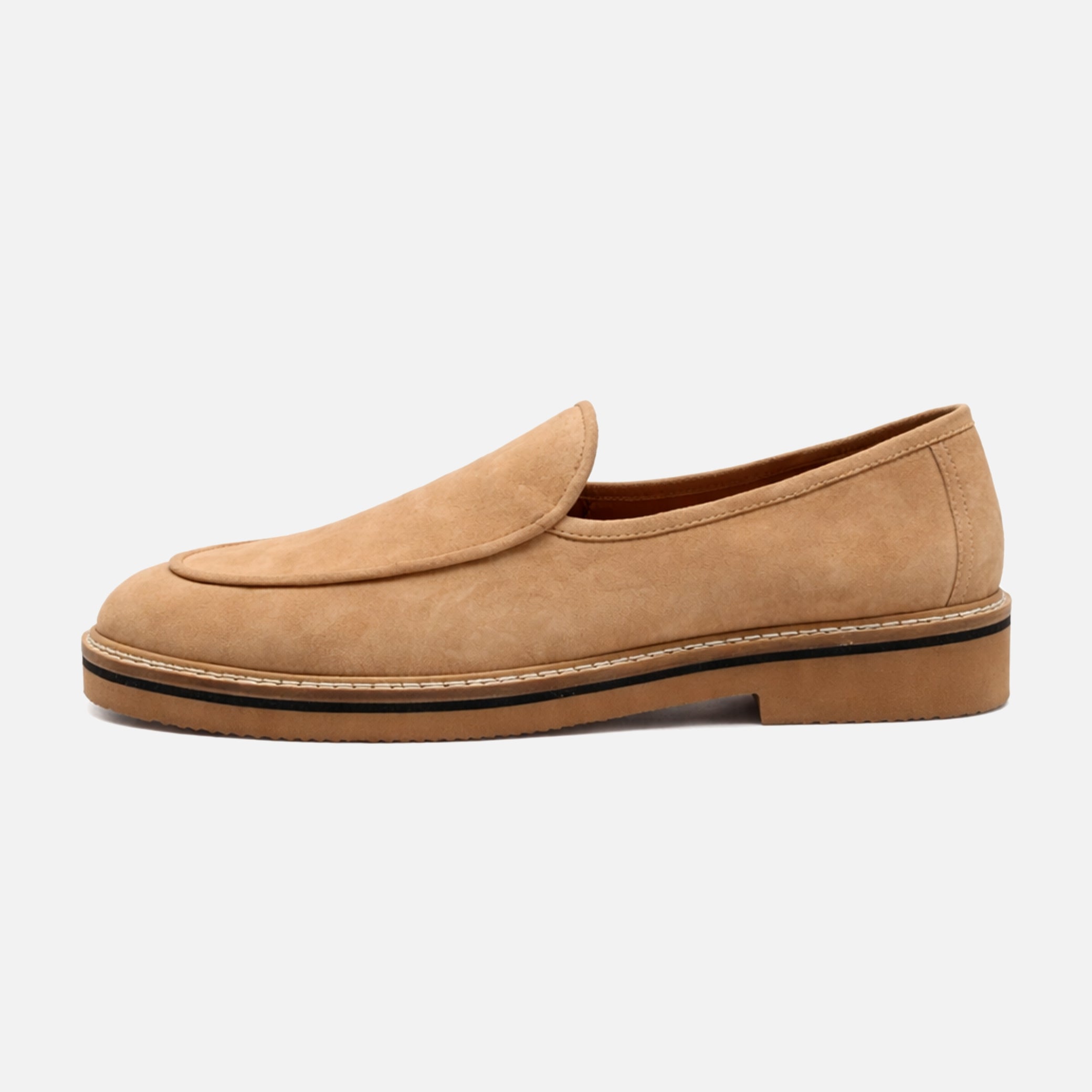 Beige Suede Slip-On