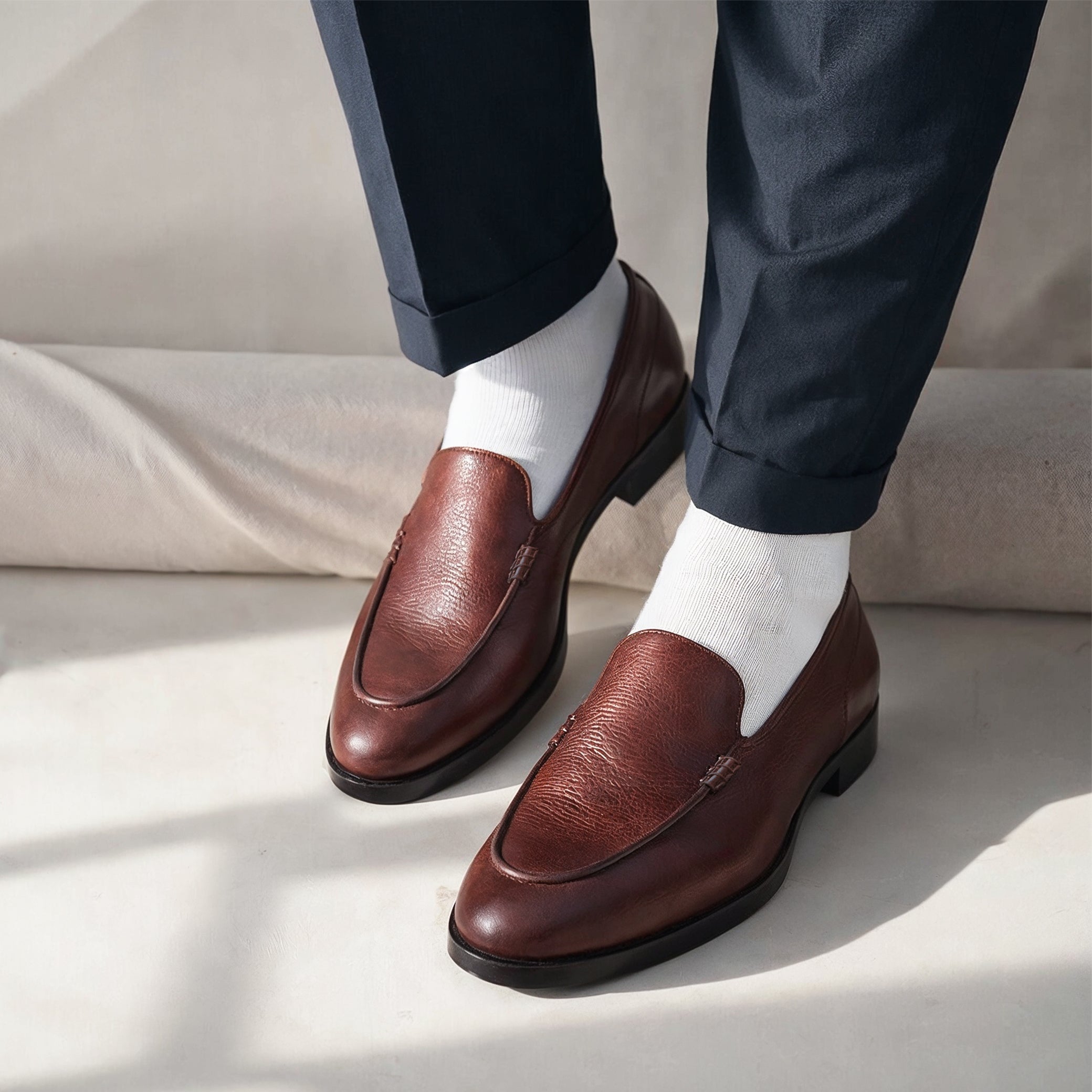 Brown Signature Slip Ons