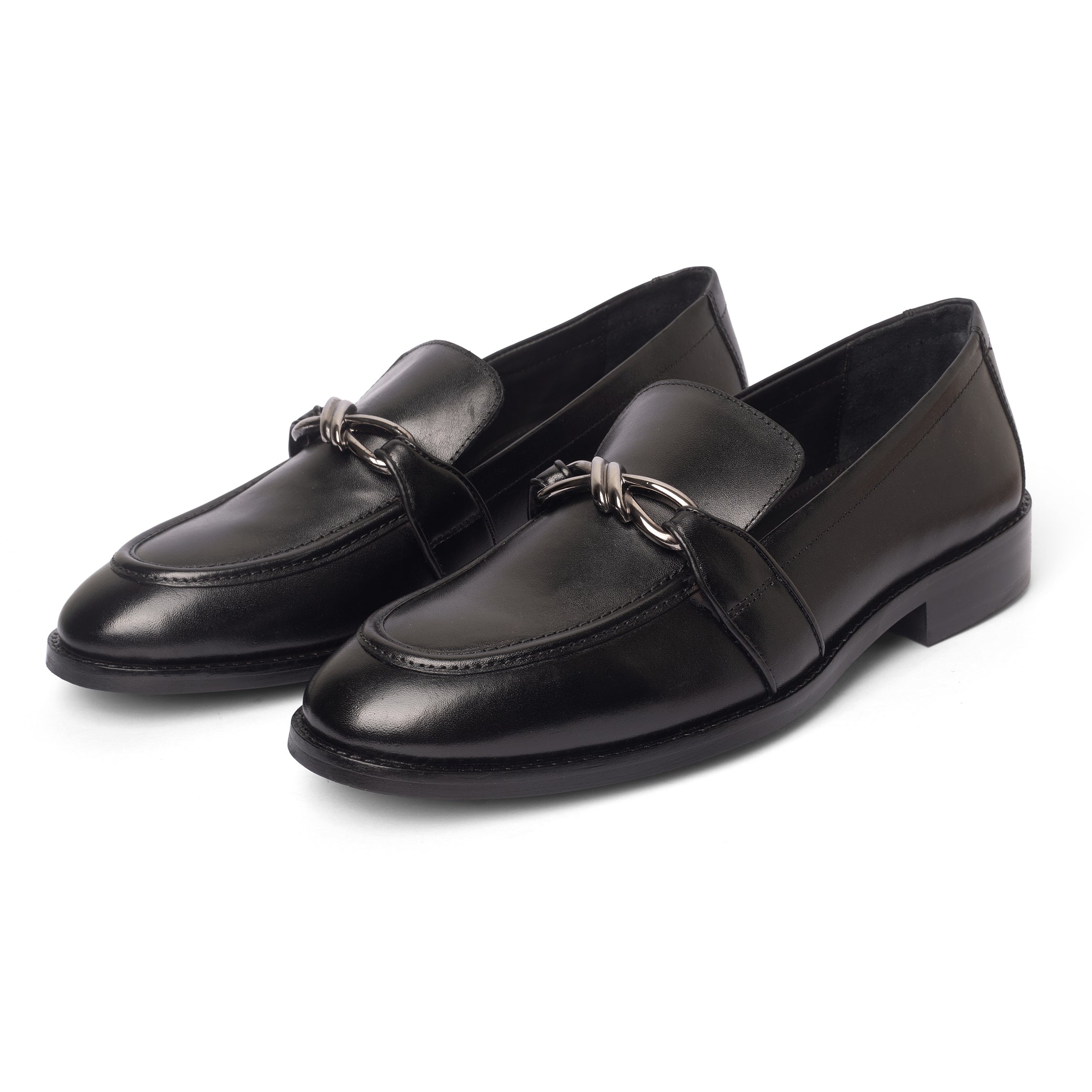 Raven Black Leather Moccasins
