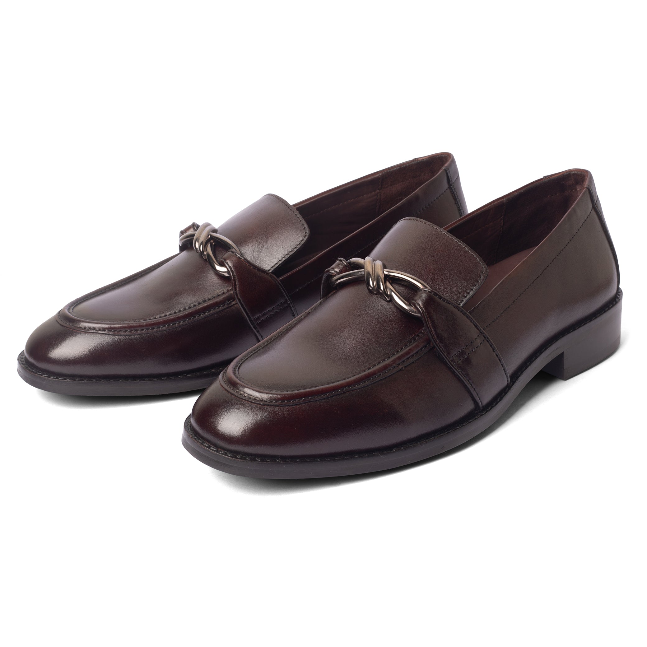 Burgundy Leather Moccasins