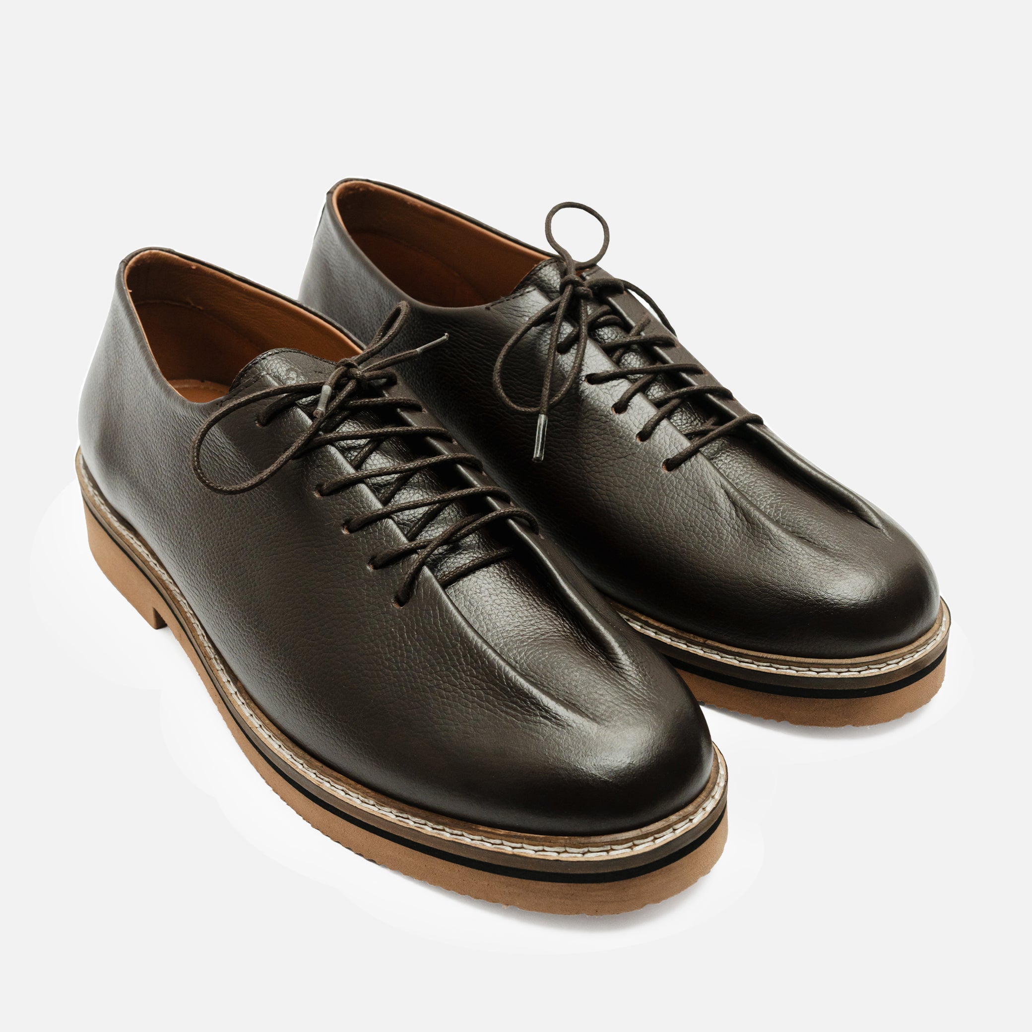 Brown Leather Lace-Ups