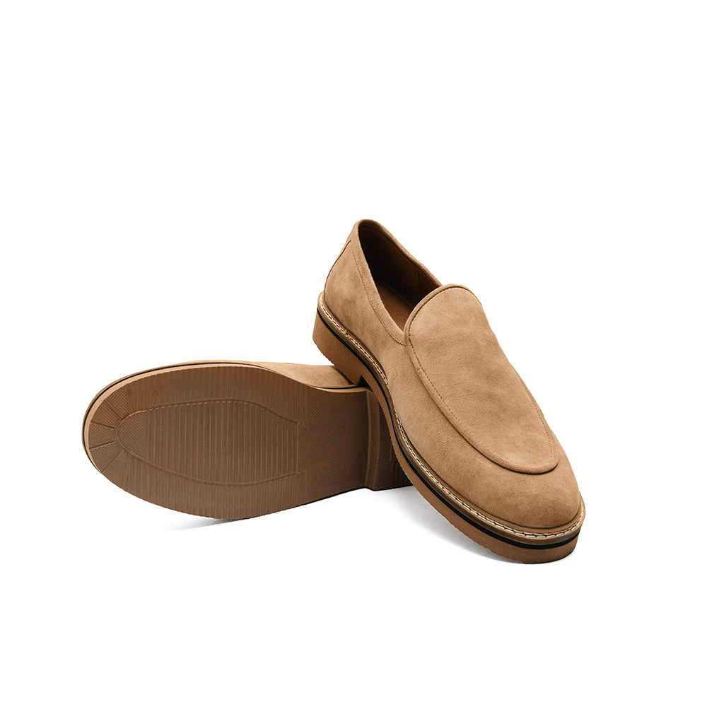 Beige Suede Slip-On