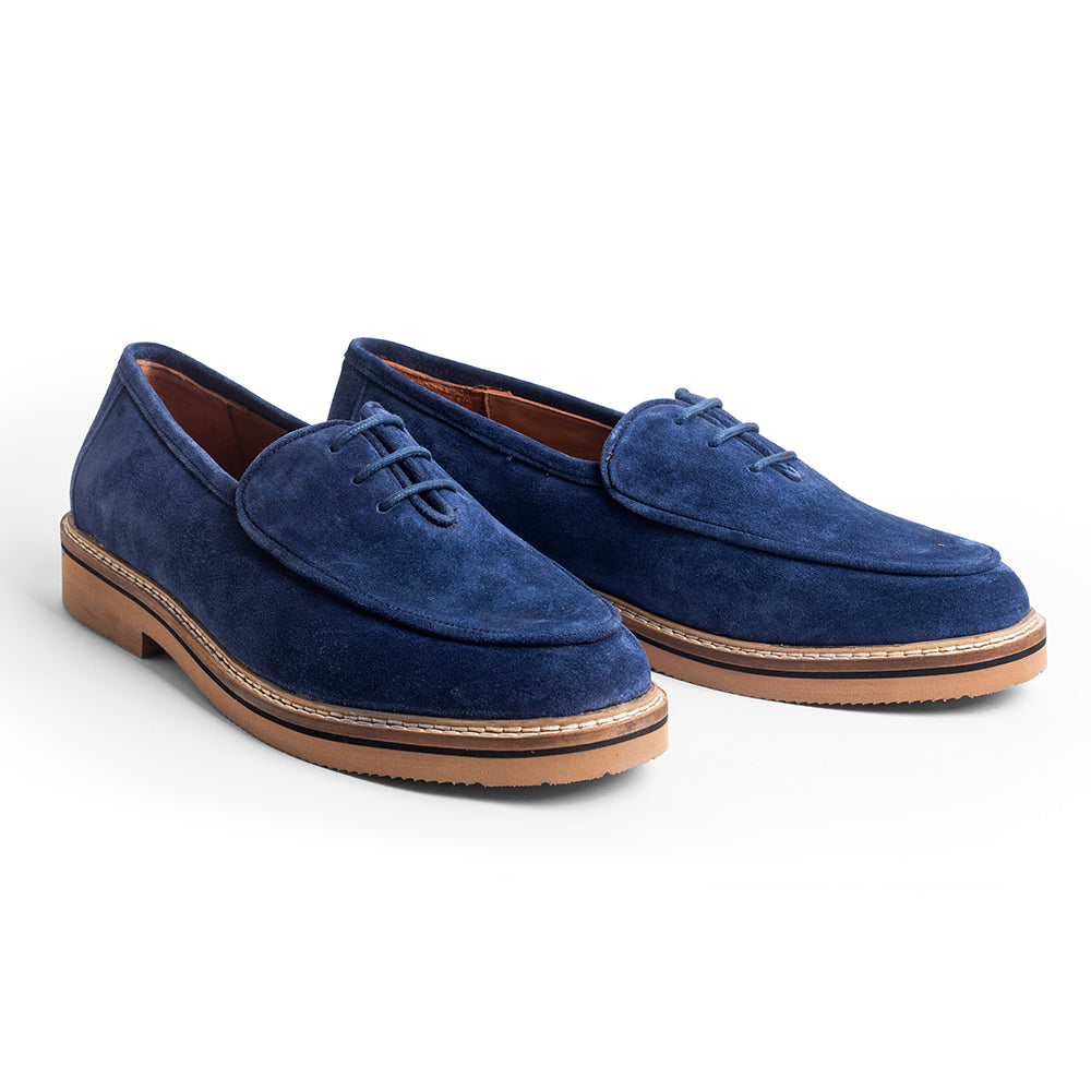 Navy Suede Lace-Up