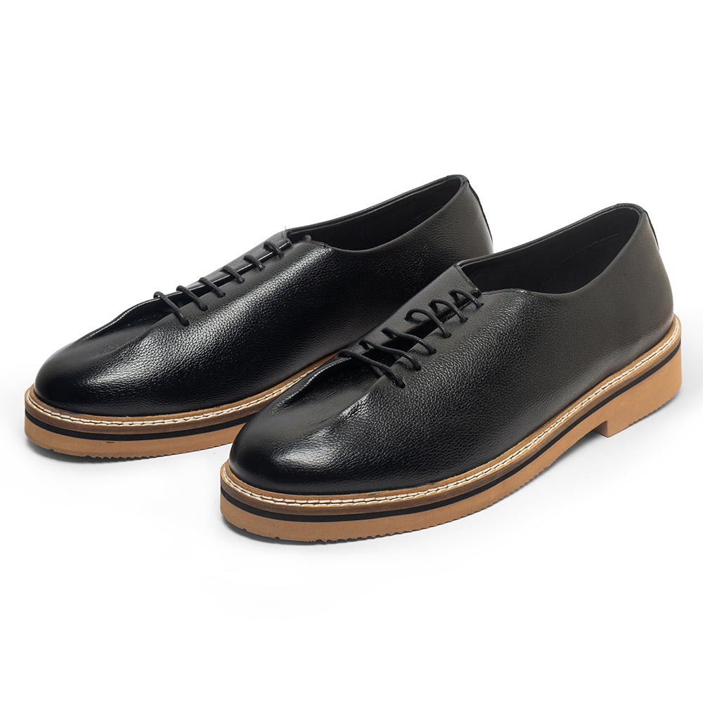 Black Leather Lace-Ups