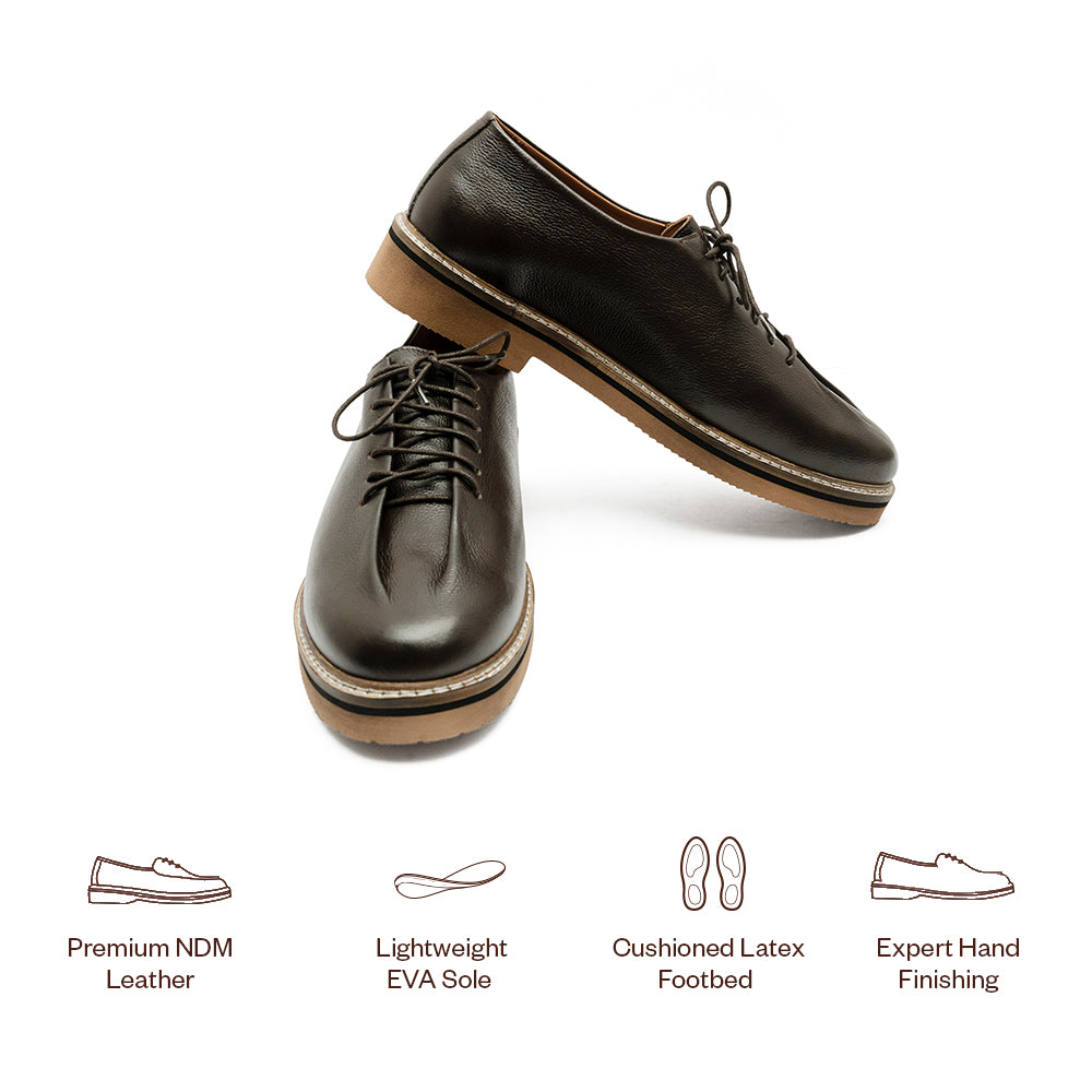 Brown Leather Lace-Ups