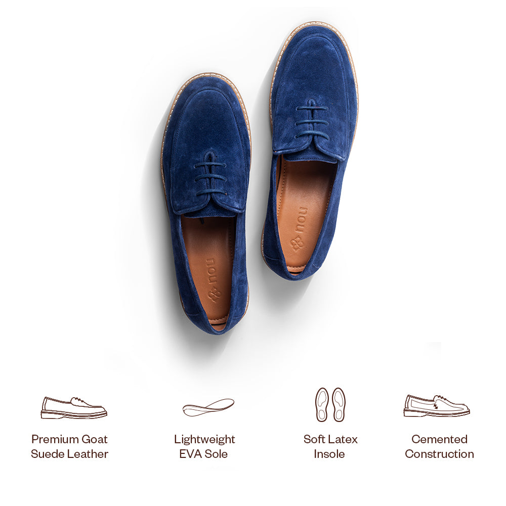 Navy Suede Lace-Up