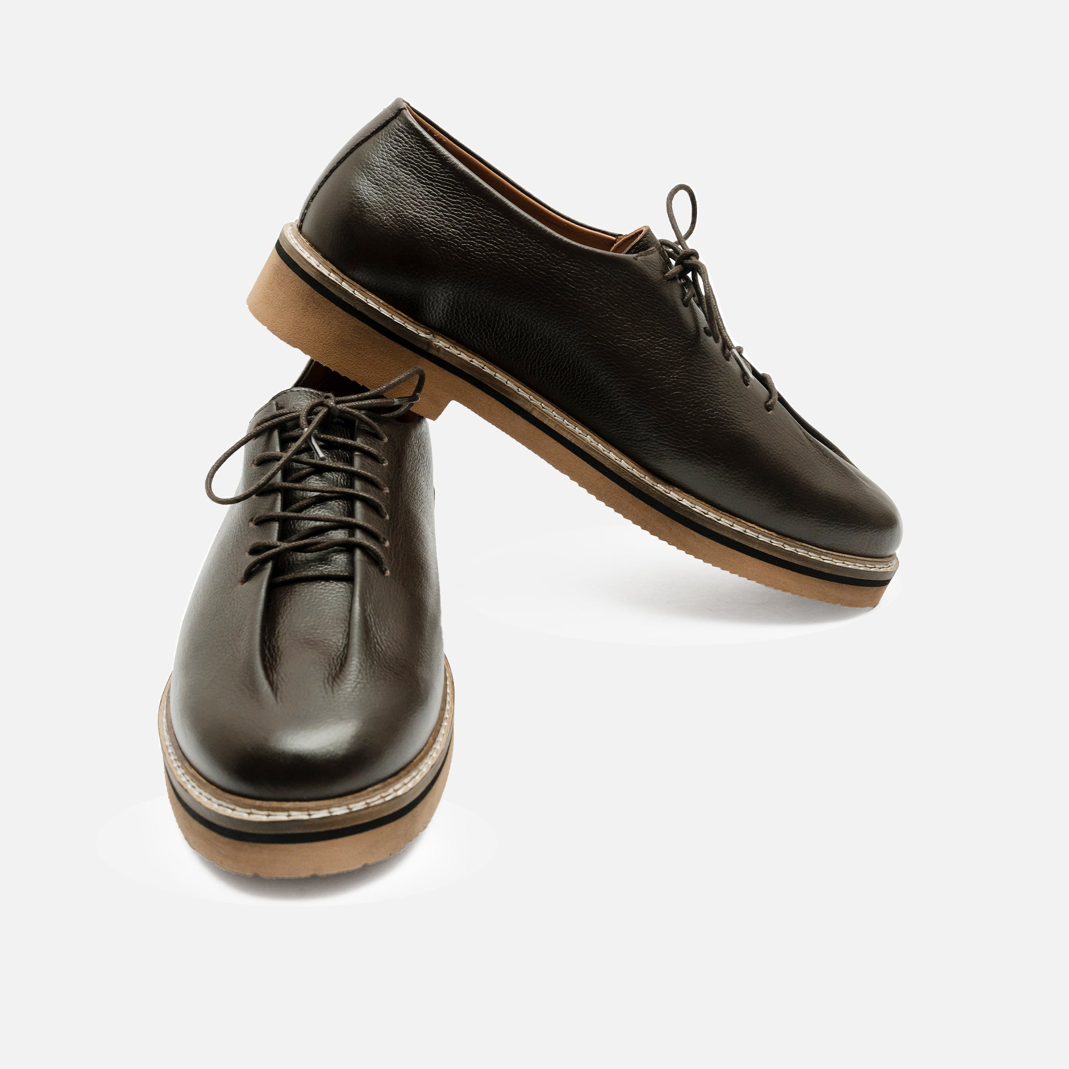 Brown Leather Lace-Ups