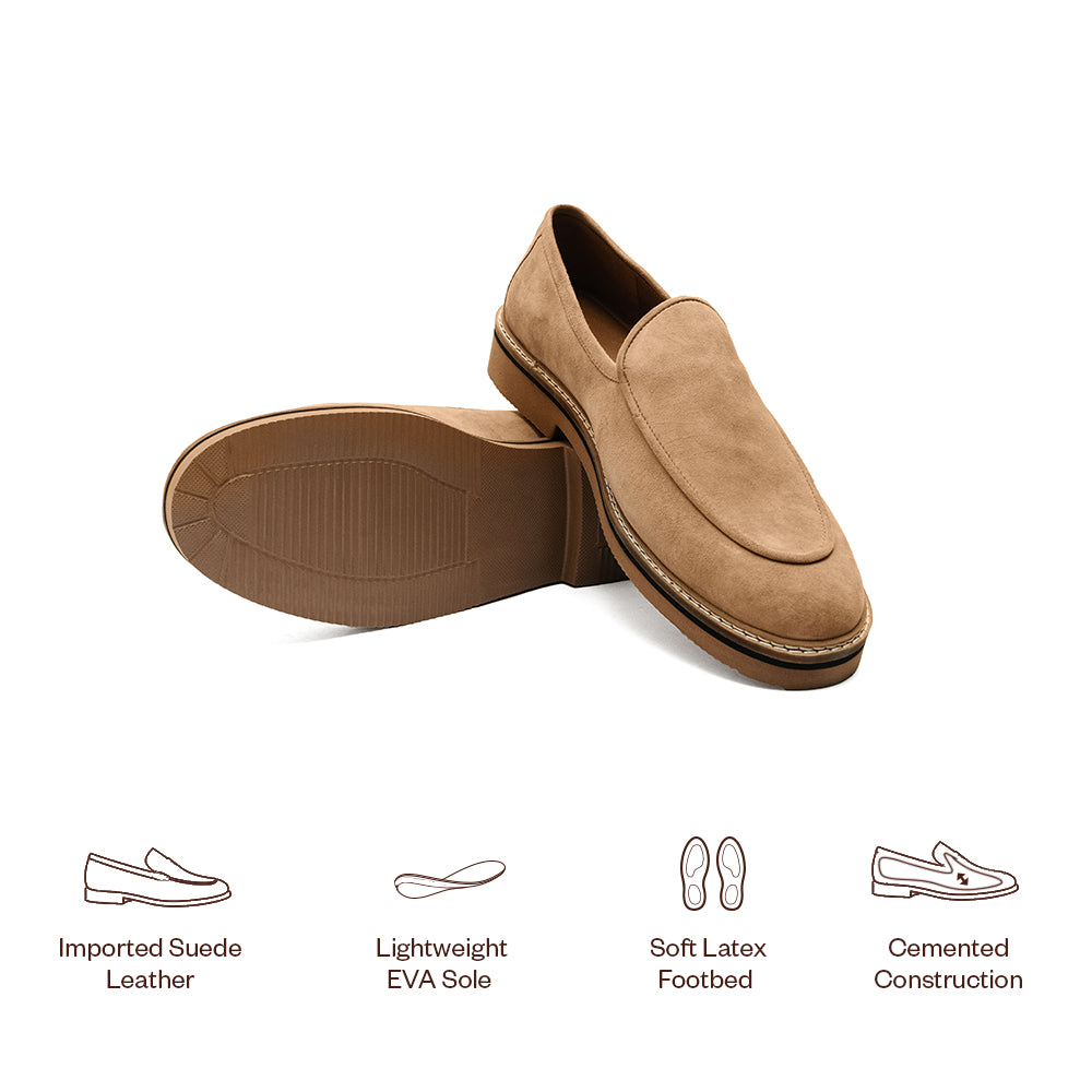 Beige Suede Slip-On