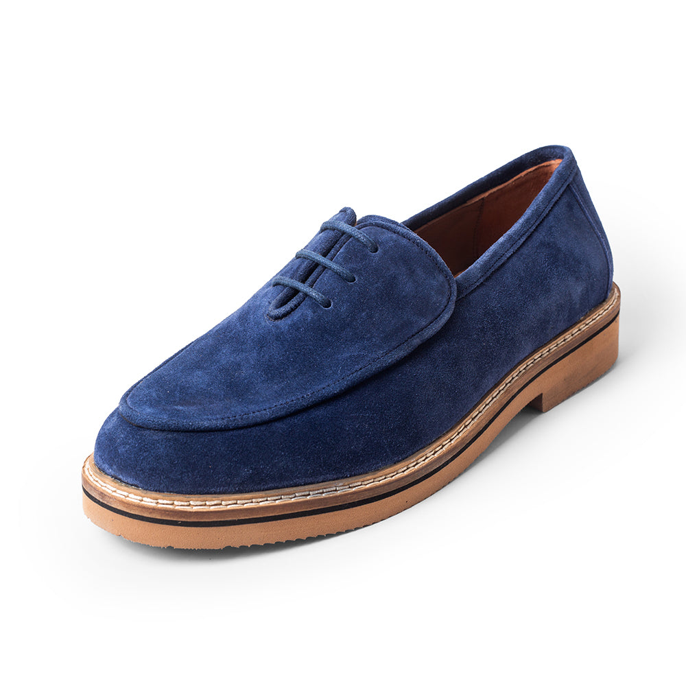 Navy Suede Lace-Up