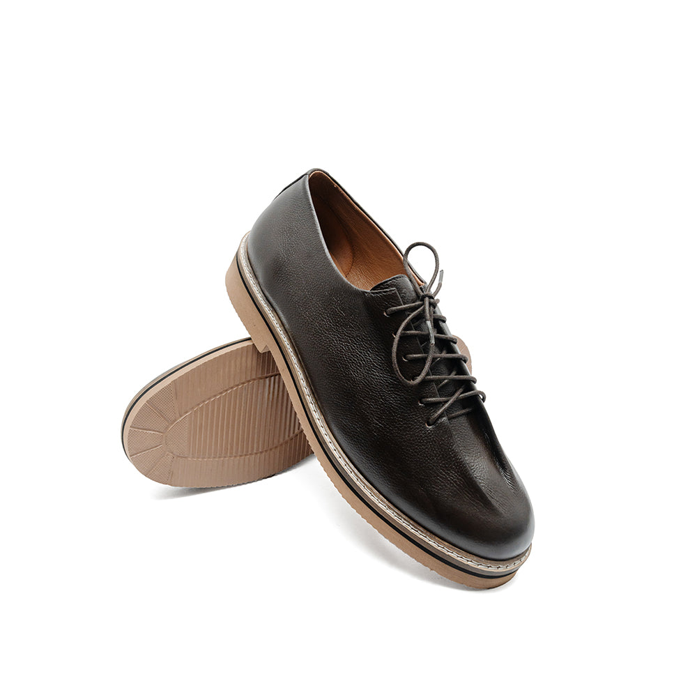 Brown Leather Lace-Ups