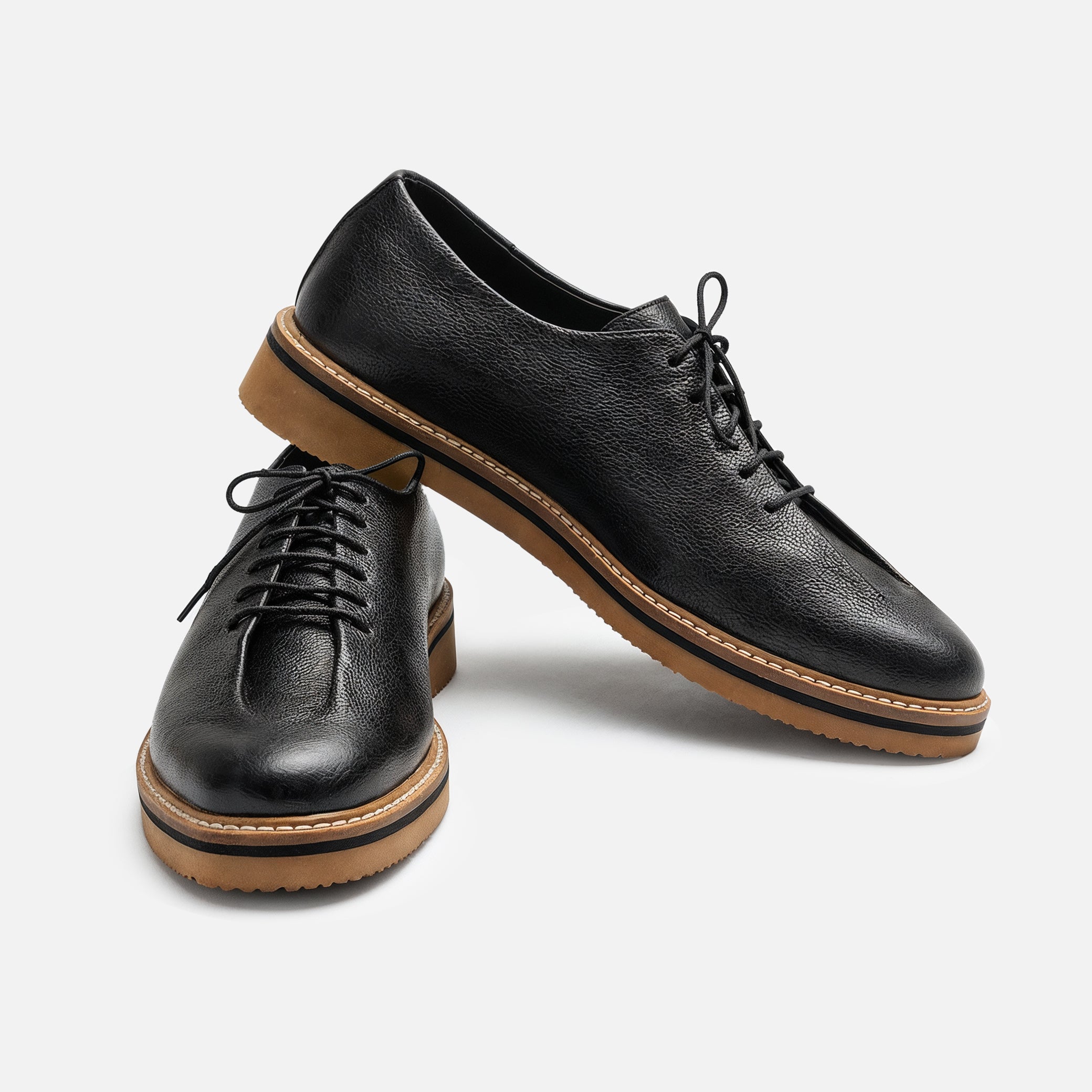 Black Leather Lace-Ups