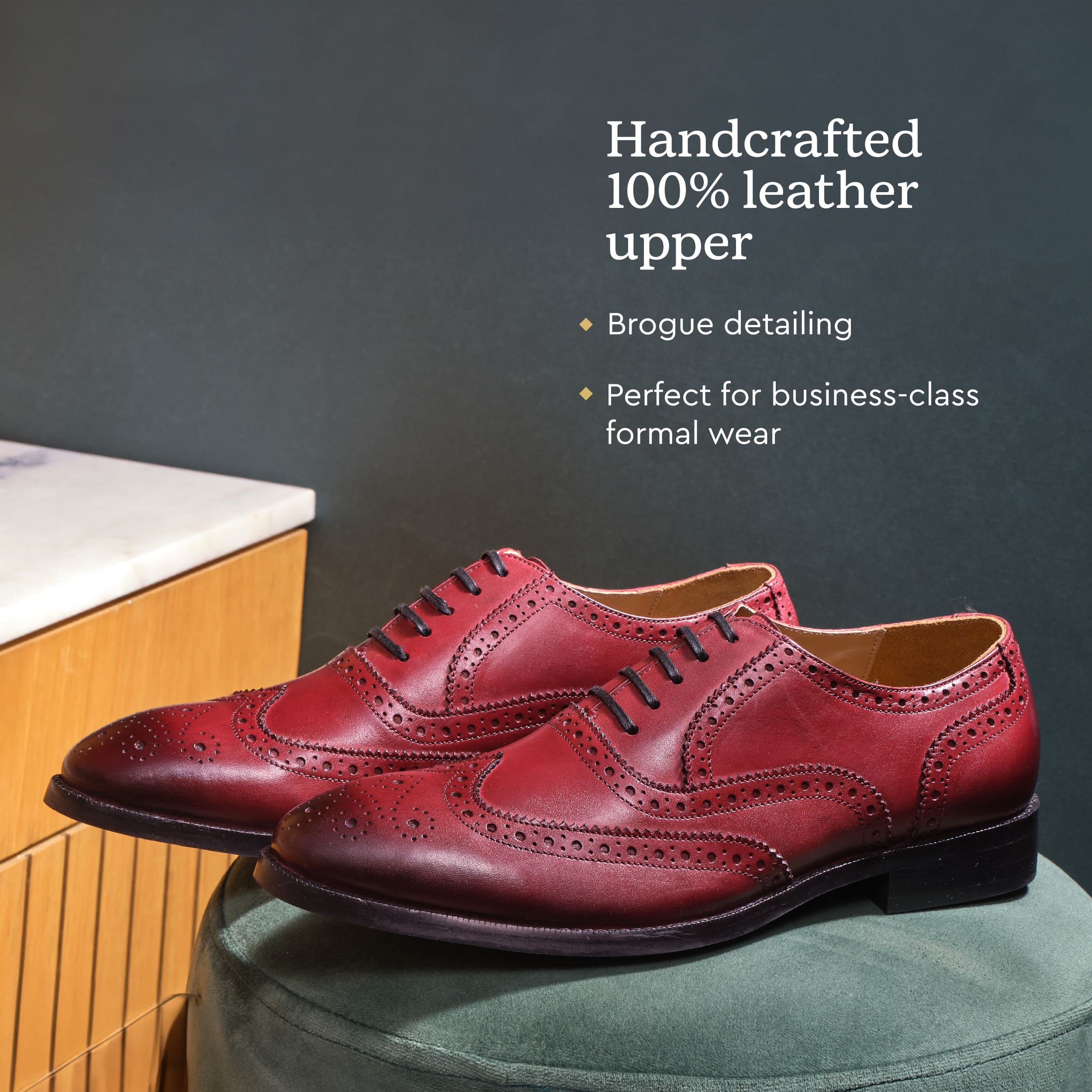 Mens red brogue shoes best sale