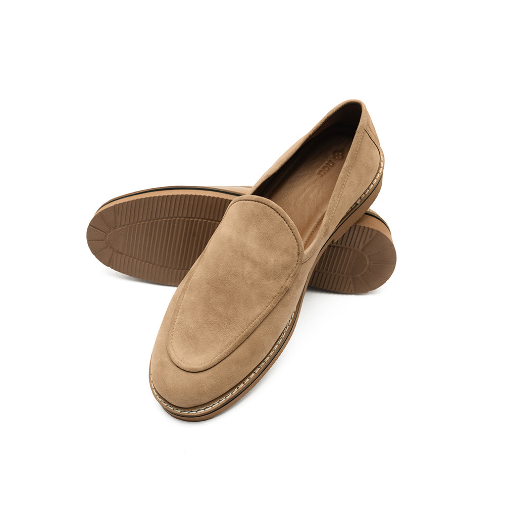Beige Suede Slip-On