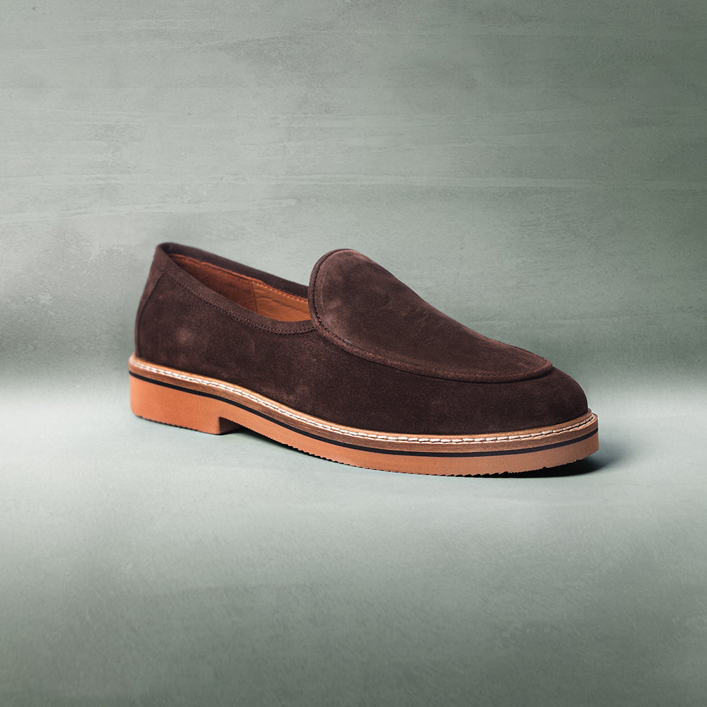 Brown Suede Slip-On