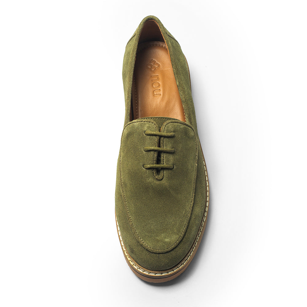 Olive Suede Lace-Up