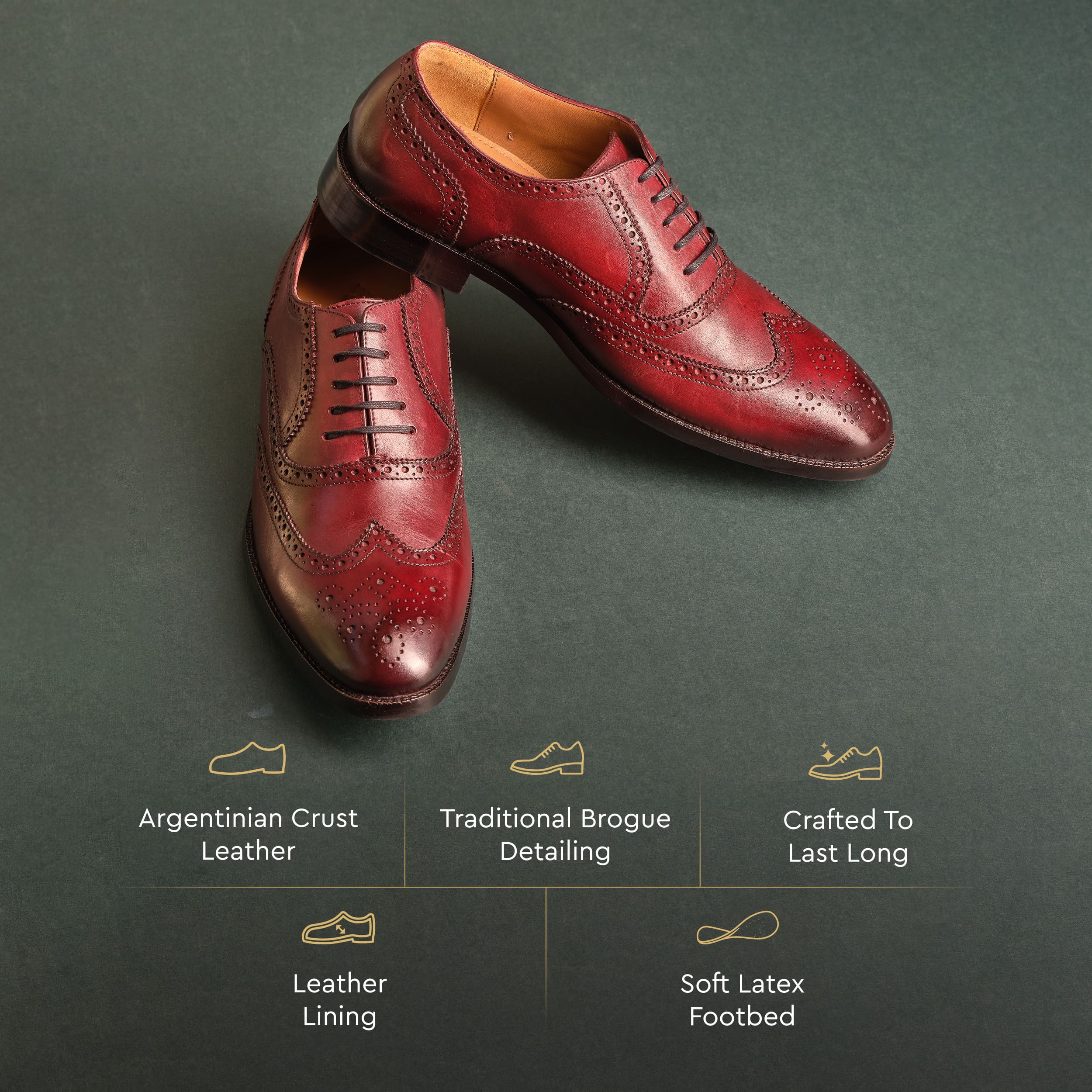 Deep Burgundy Scott Brogue