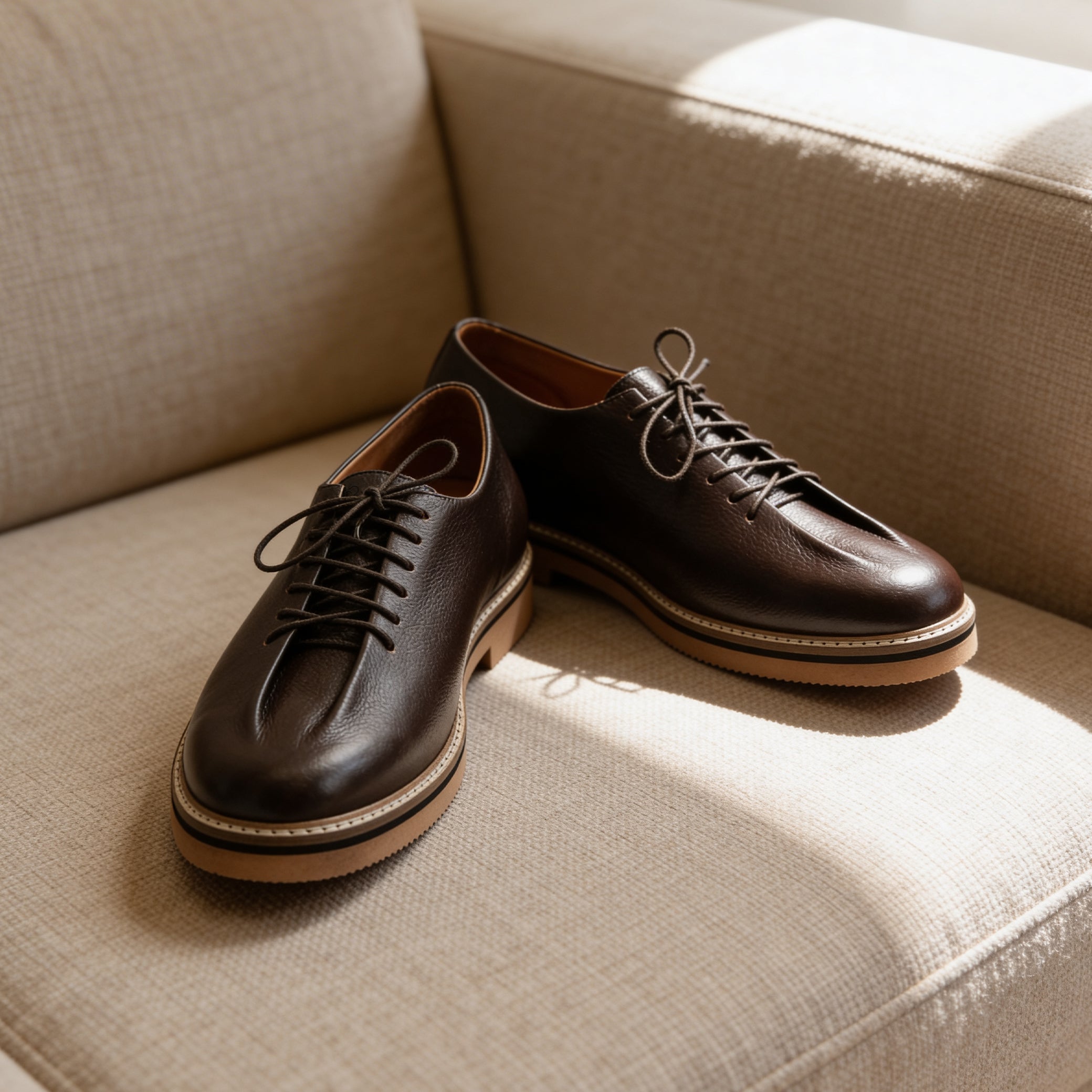 Brown Leather Lace-Ups