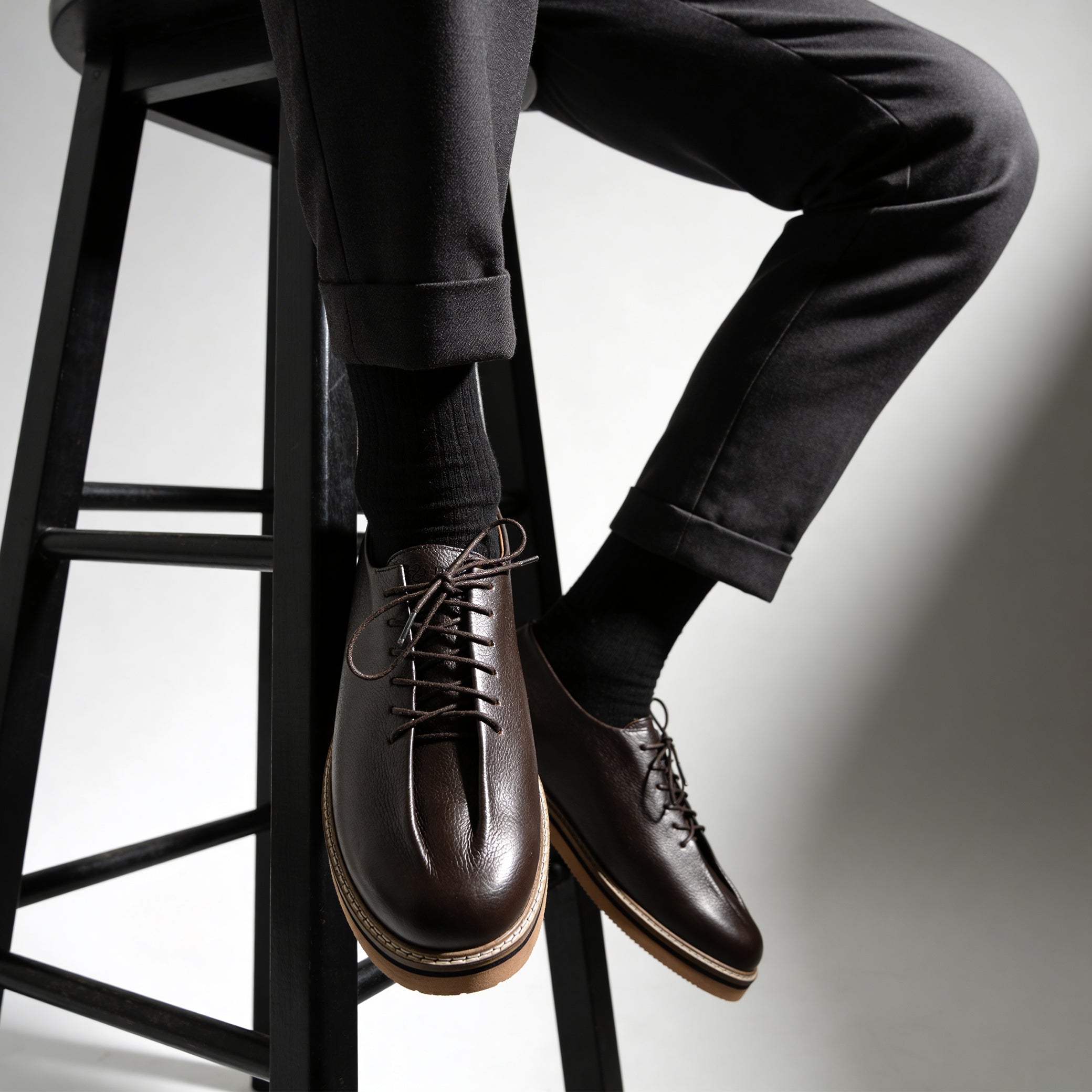 Brown Leather Lace-Ups