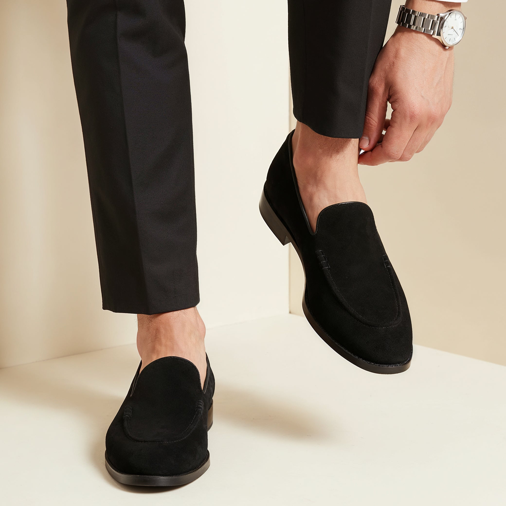 Black Signature Slip Ons