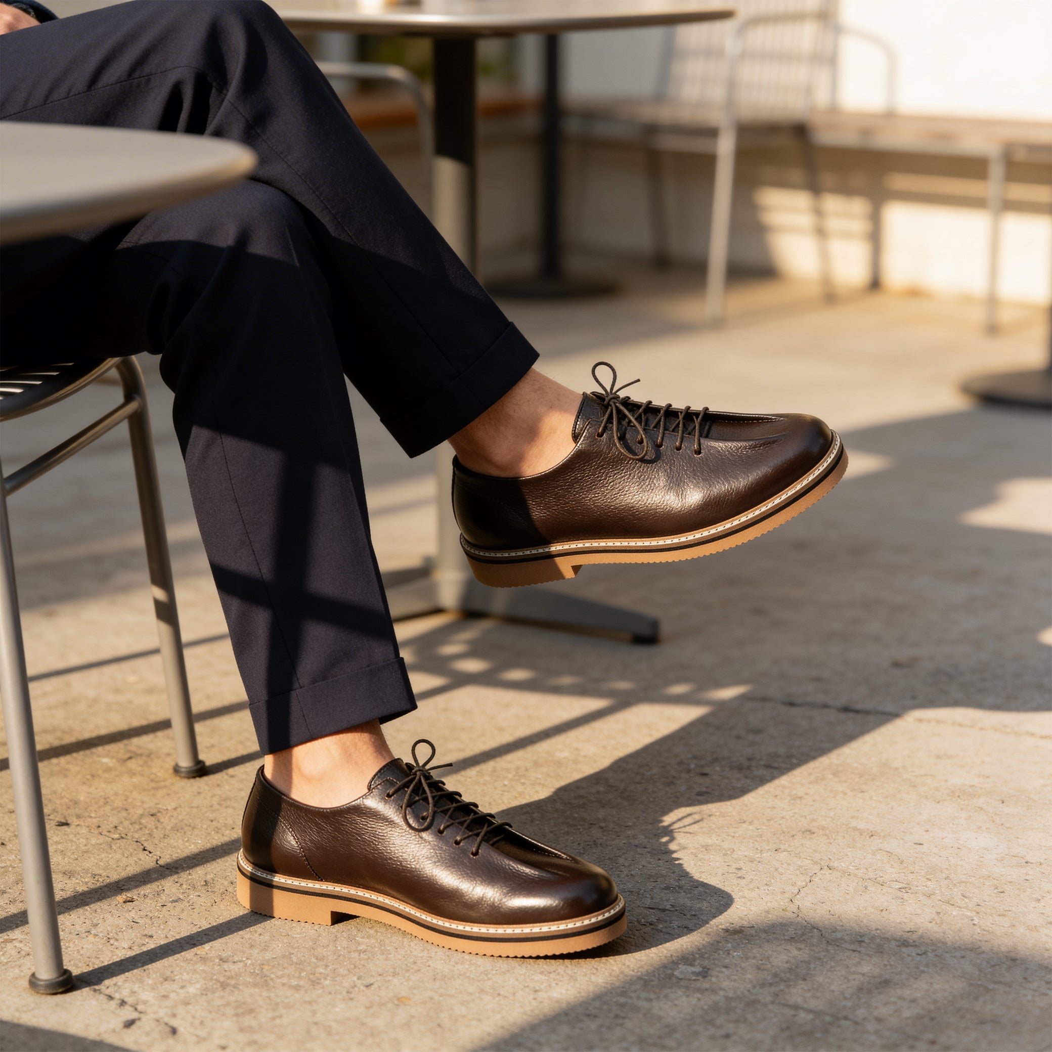 Brown Leather Lace-Ups