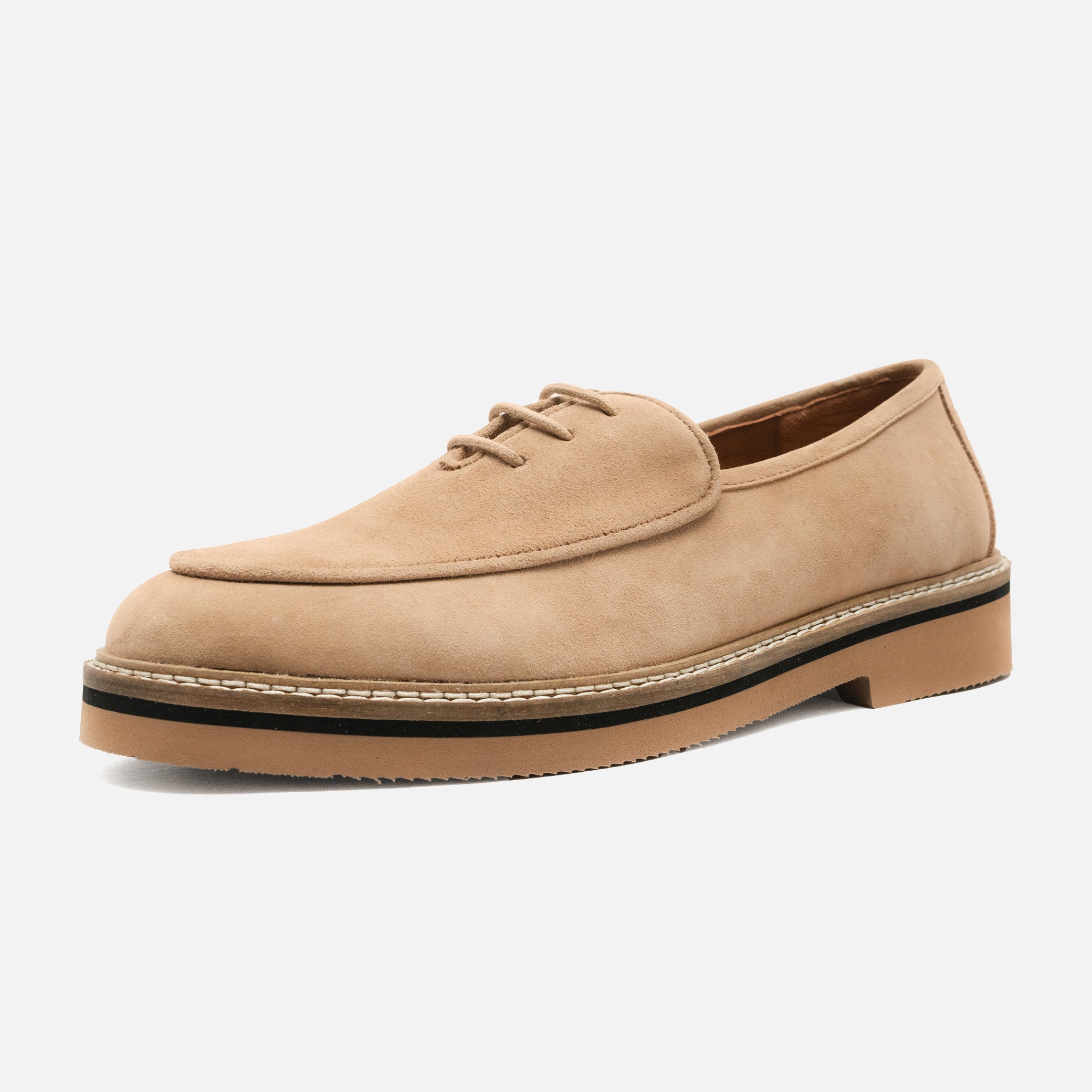 Beige Suede Lace-Up