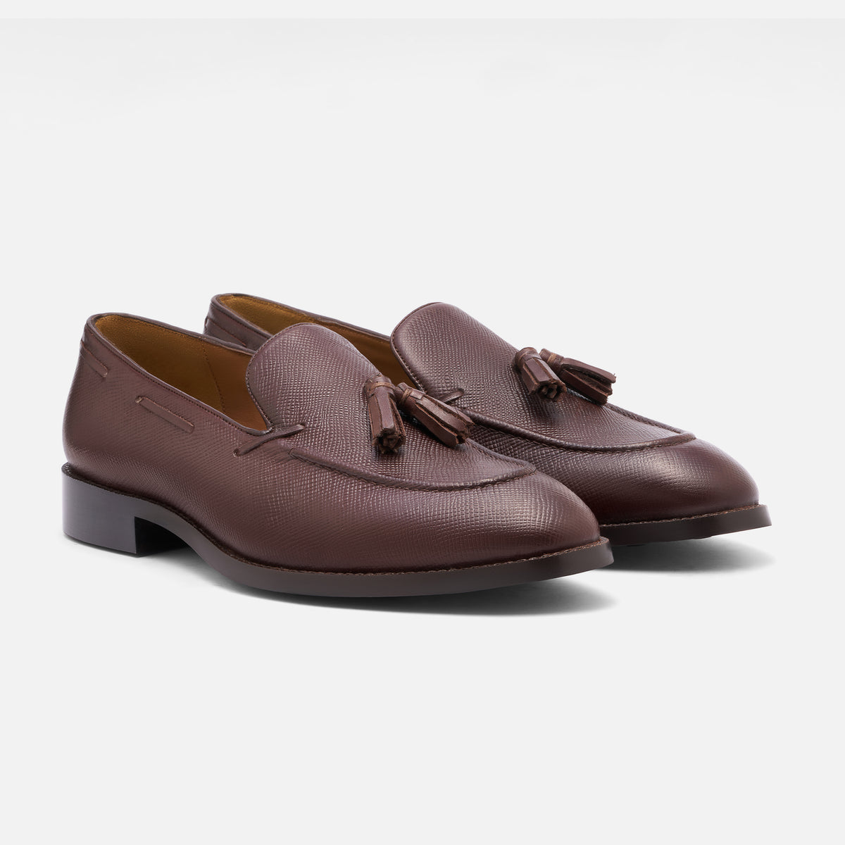 princess polly baby blue dress Brown tassels loafers shoes for men main image 0