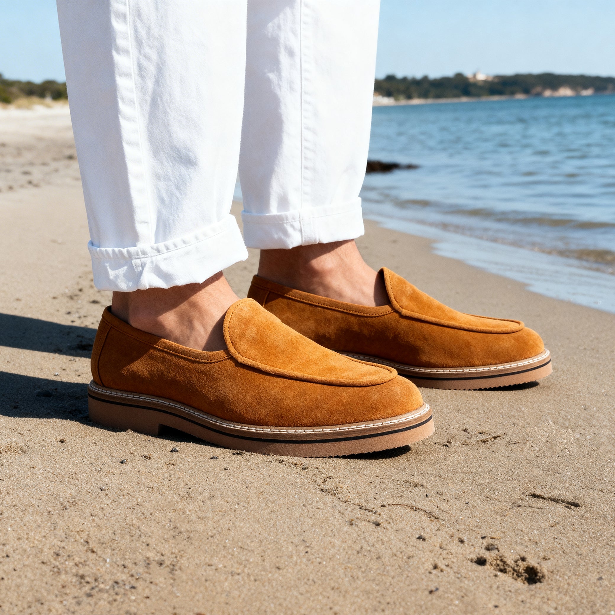 Tan Suede Slip-On